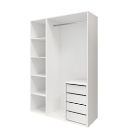 GoodHome Atomia Freestanding White Medium 2 Cabinet Wardrobe, clothing & shoes organiser