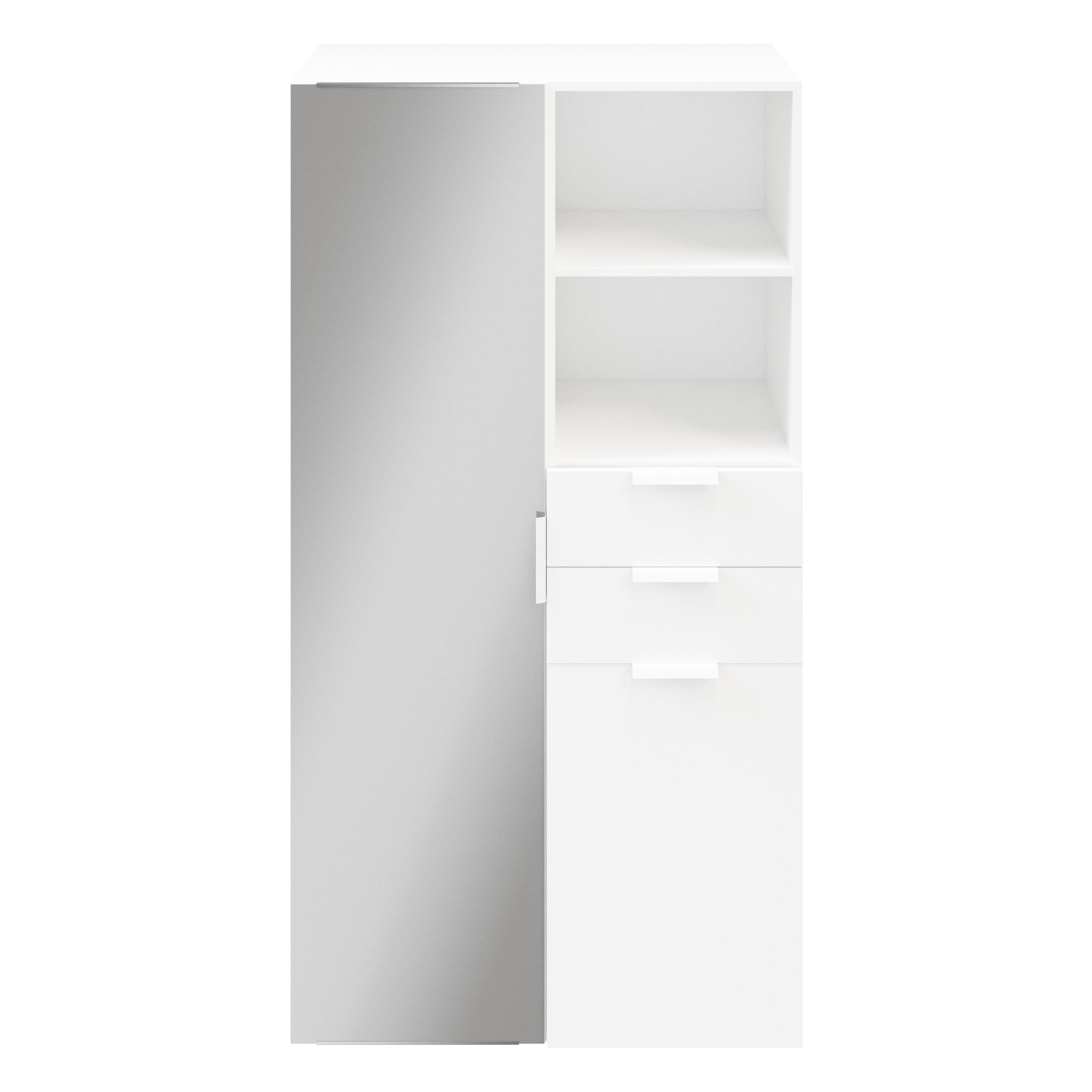 GoodHome Atomia Freestanding White Mirrored Small Wardrobe, clothing & shoes organiser (H)1875mm