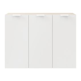 GoodHome Atomia Freestanding White Oak effect Medium Office & living storage (H)1125mm