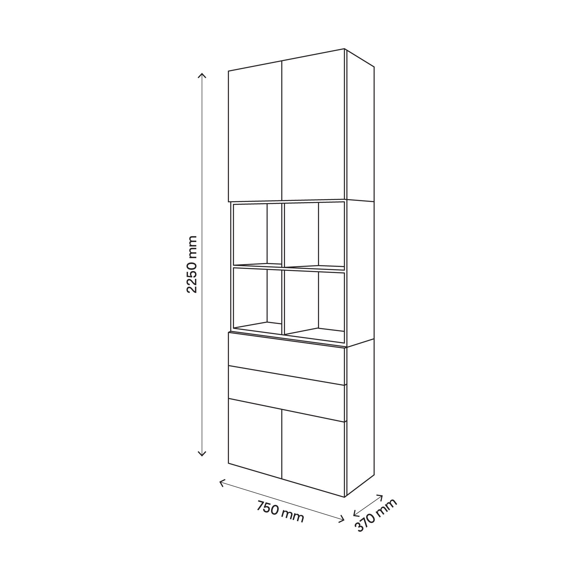 GoodHome Atomia Freestanding White oak effect Office & living storage