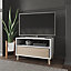 GoodHome Atomia Freestanding White Oak effect TV furniture stand, (W)750mm