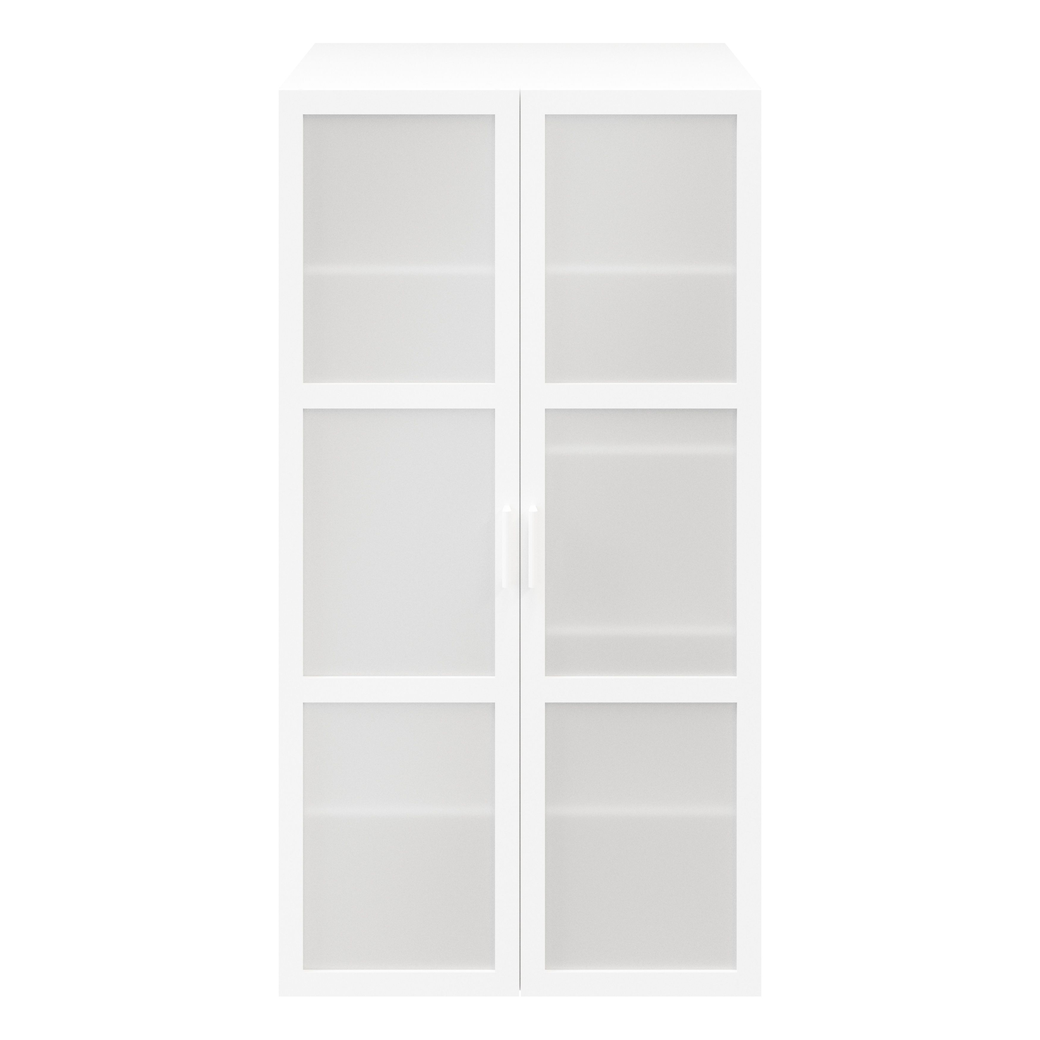 GoodHome Atomia Freestanding White Particle board Mirrored Wardrobe (H)1875mm (W)1000mm (D)580mm