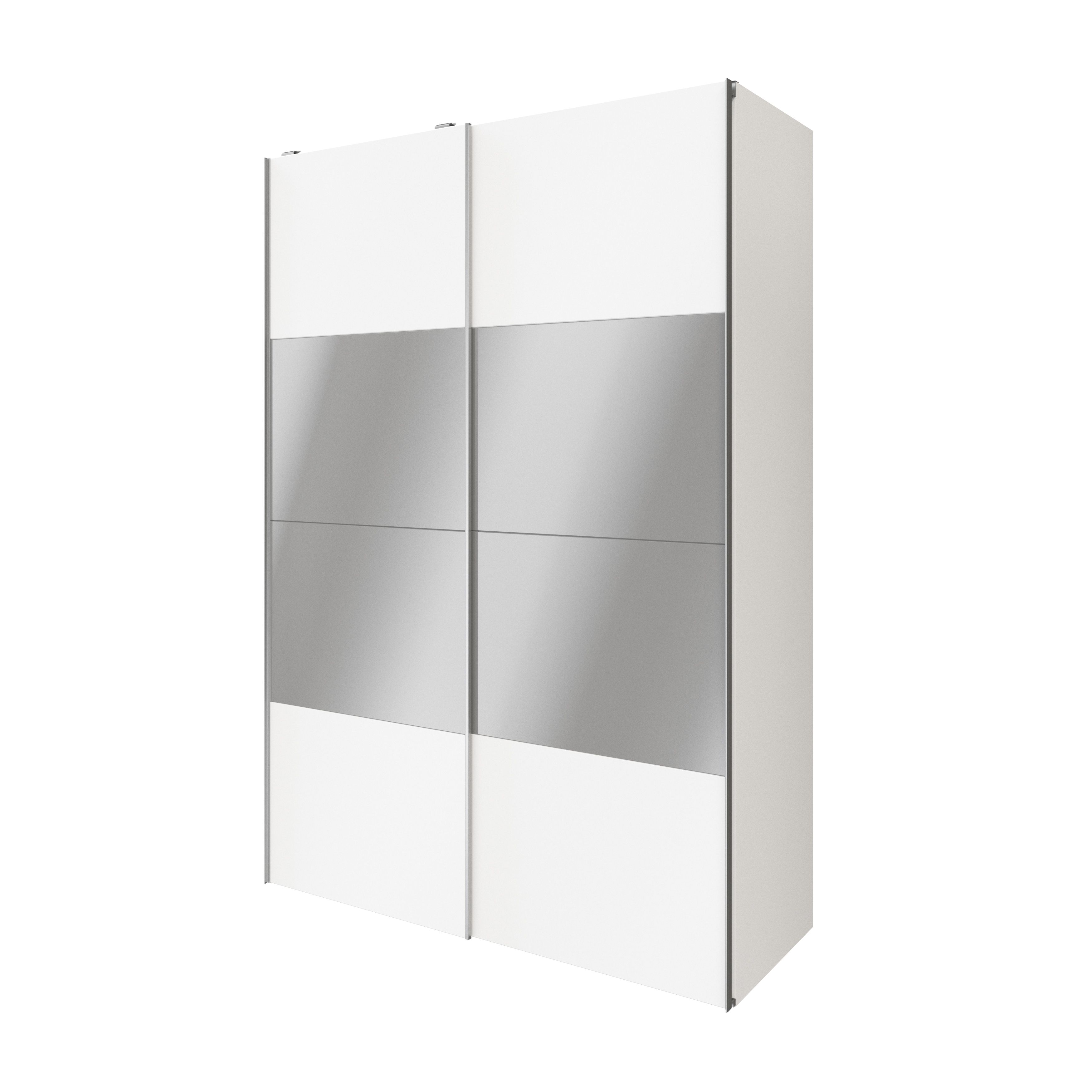 GoodHome Atomia Freestanding White Particle board Mirrored Wardrobe (H)2250mm (W)1500mm (D)635mm
