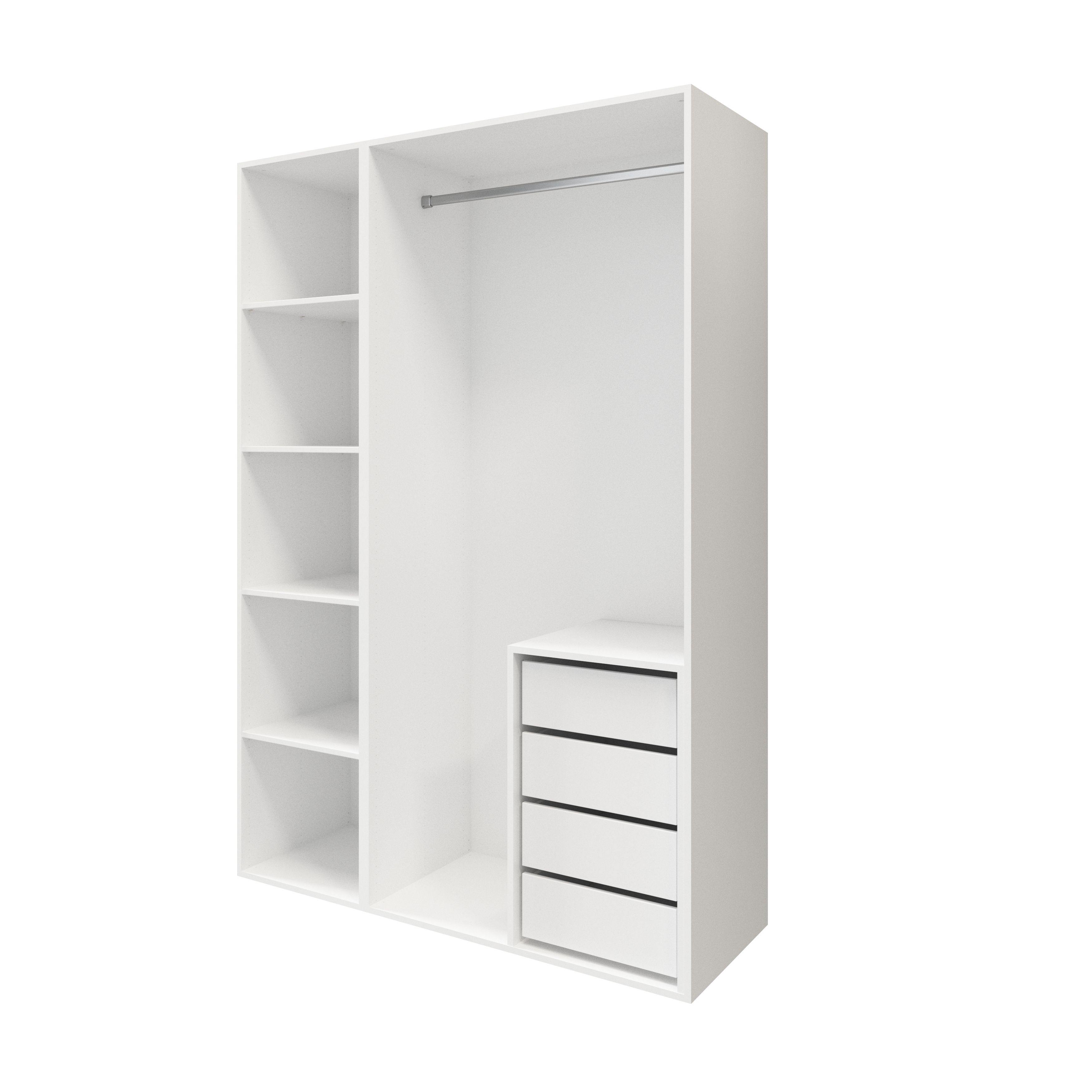 GoodHome Atomia Freestanding White Particle board Wardrobe, clothing & shoes organiser (H)2250mm (W)1500mm (D)580mm