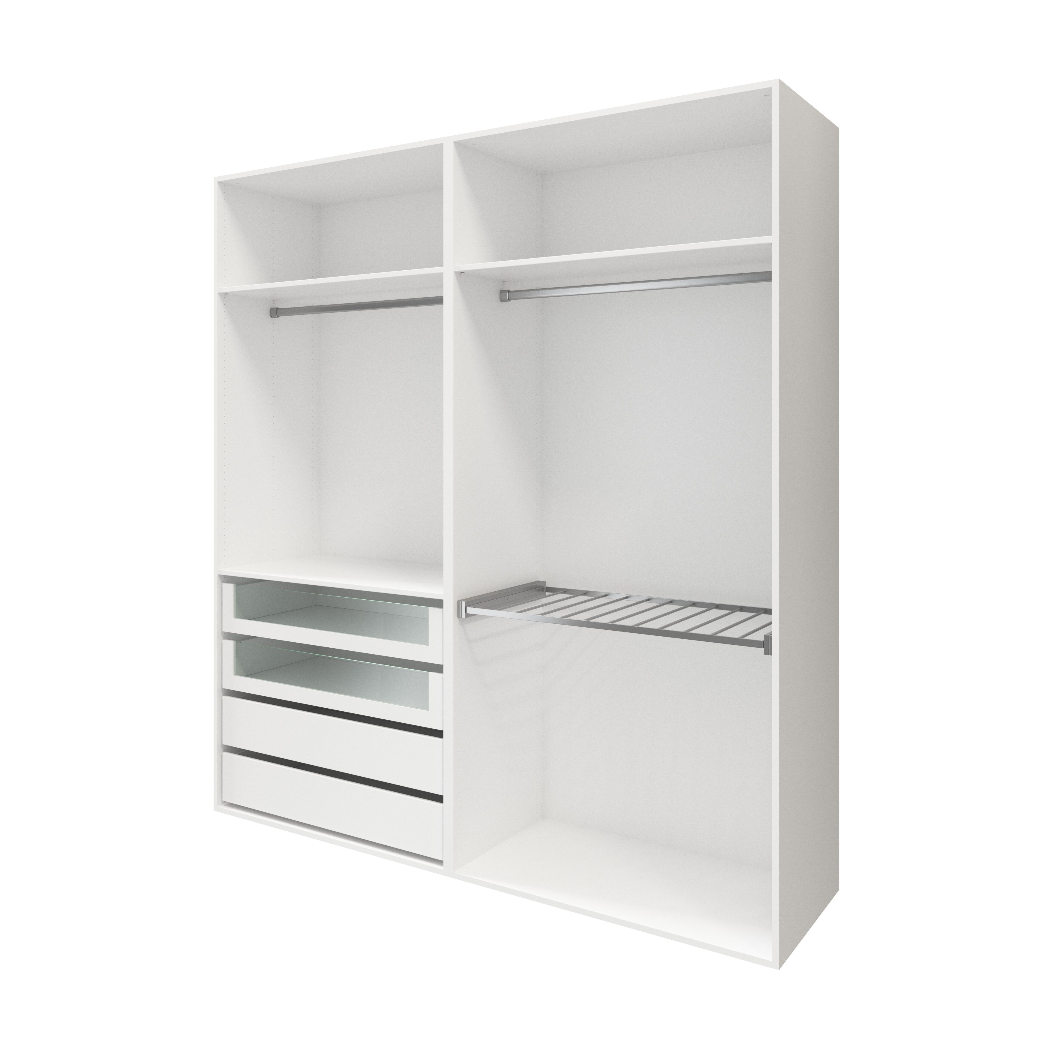 GoodHome Atomia Freestanding White Particle board Wardrobe, clothing & shoes organiser (H)2250mm (W)2000mm (D)655mm