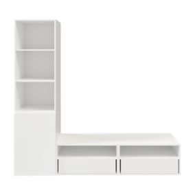GoodHome Atomia Freestanding White TV furniture stand, (W)2000mm