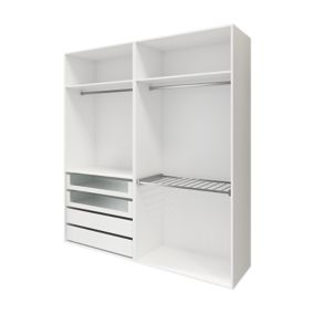 GoodHome Atomia Freestanding White Wardrobe, clothing & shoes organiser (H)2250mm (W)2000mm (D)580mm