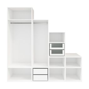 GoodHome Atomia Freestanding White Wardrobe, clothing & shoes organiser (H)2250mm (W)2250mm (D)580mm