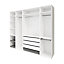 GoodHome Atomia Freestanding White Wardrobe, clothing & shoes organiser (H)2250mm (W)2500mm (D)580mm