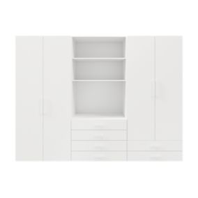 GoodHome Atomia Freestanding White Wardrobe, clothing & shoes organiser (H)2250mm (W)3000mm (D)580mm