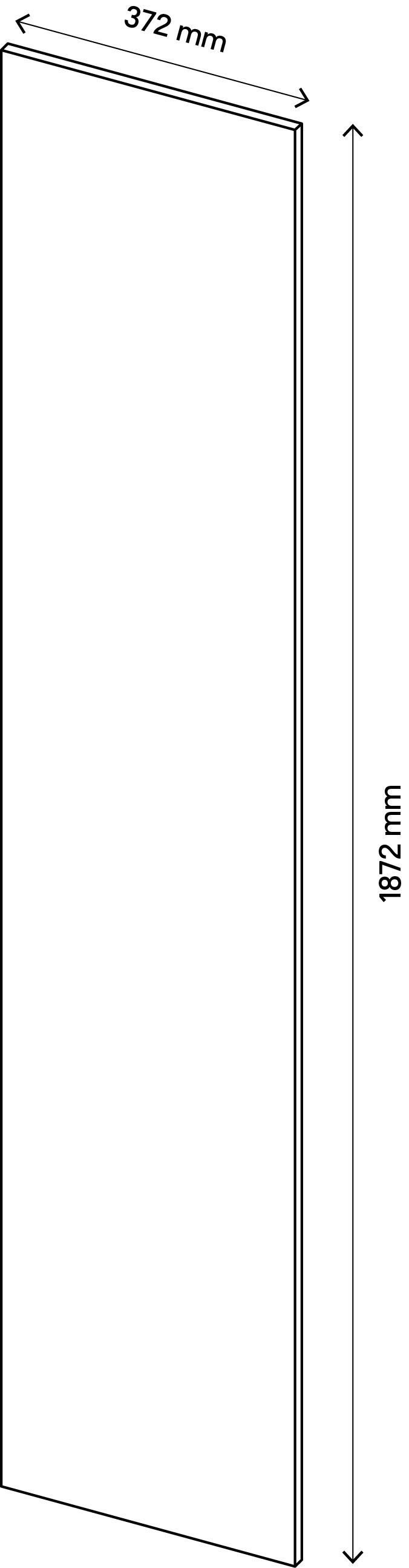 GoodHome Atomia Gloss Anthracite Non-mirrored Modular furniture door, (H) 1872mm (W) 372mm