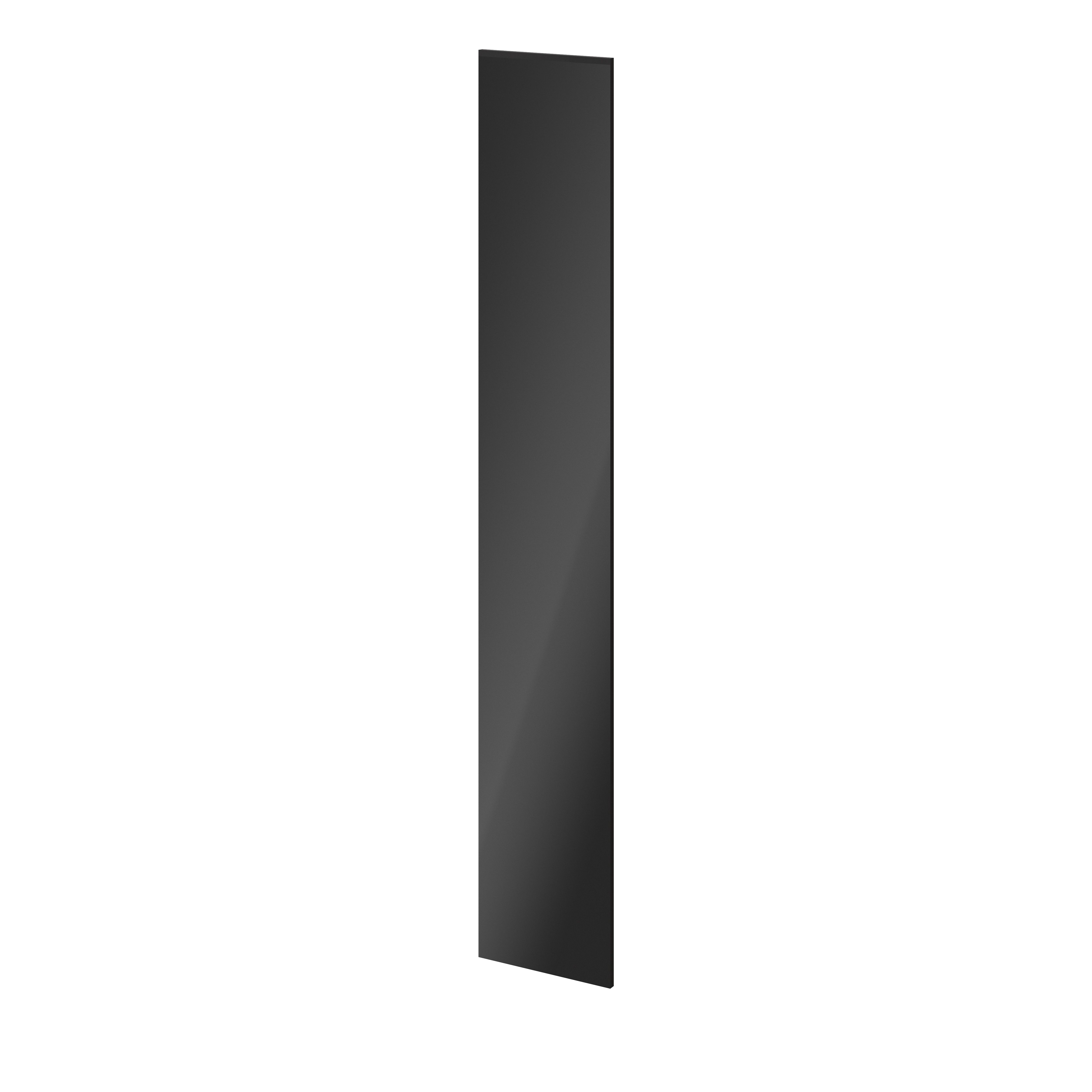 GoodHome Atomia Gloss Anthracite Non-mirrored Modular furniture door, (H) 2247mm (W) 372mm