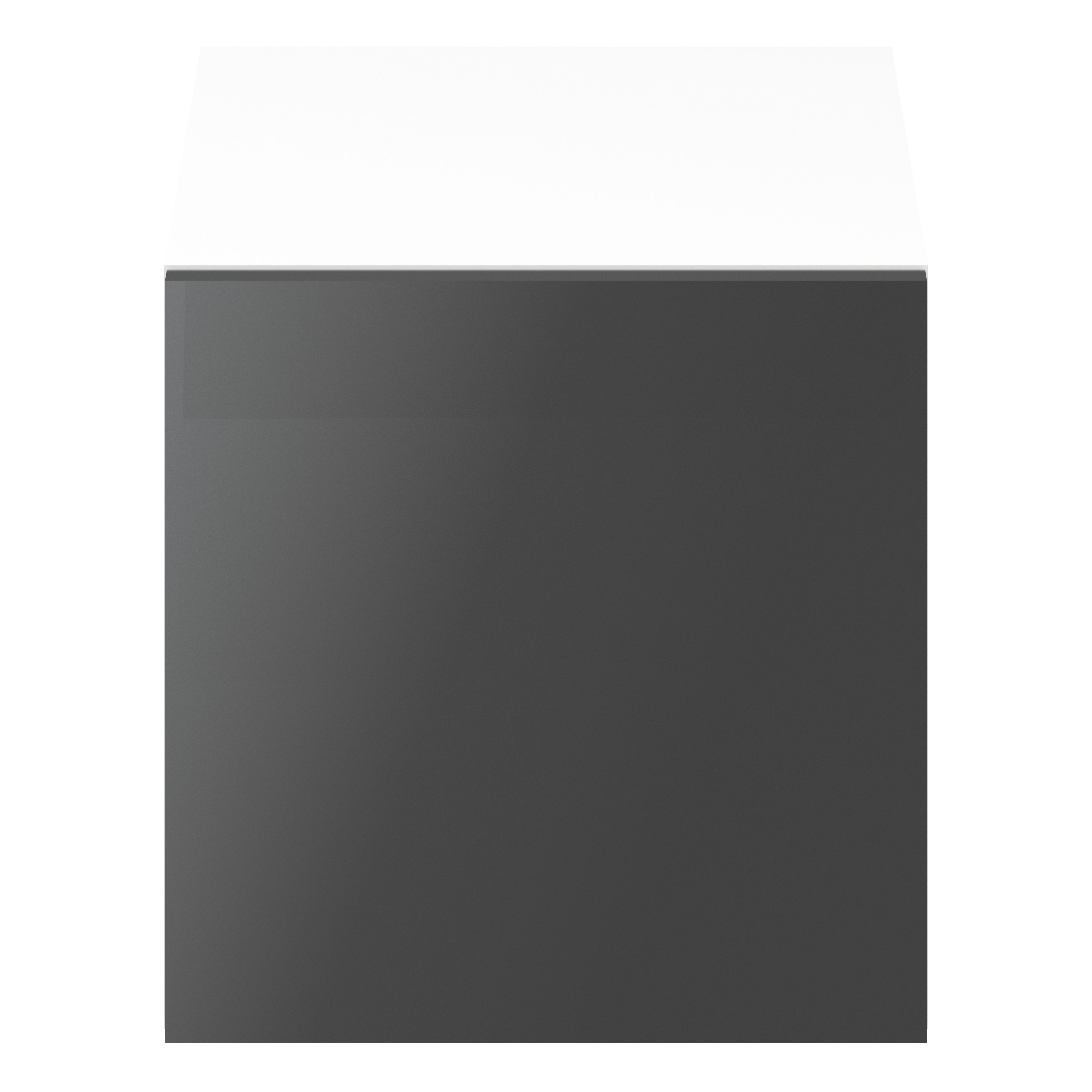 GoodHome Atomia Gloss Anthracite Non-mirrored Modular furniture door, (H) 372mm (W) 372mm