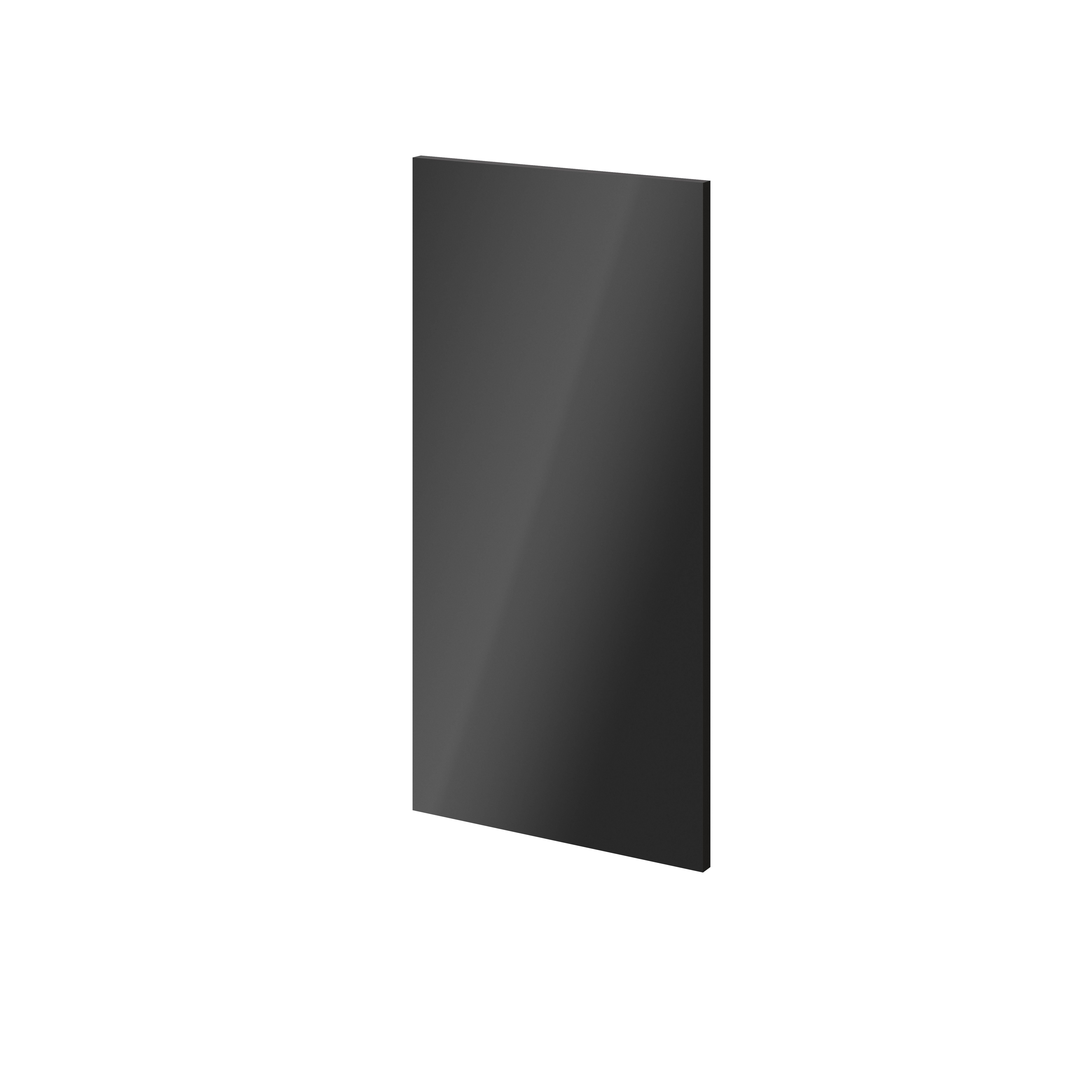 GoodHome Atomia Gloss Anthracite Non-mirrored Modular furniture door, (H) 747mm (W) 372mm