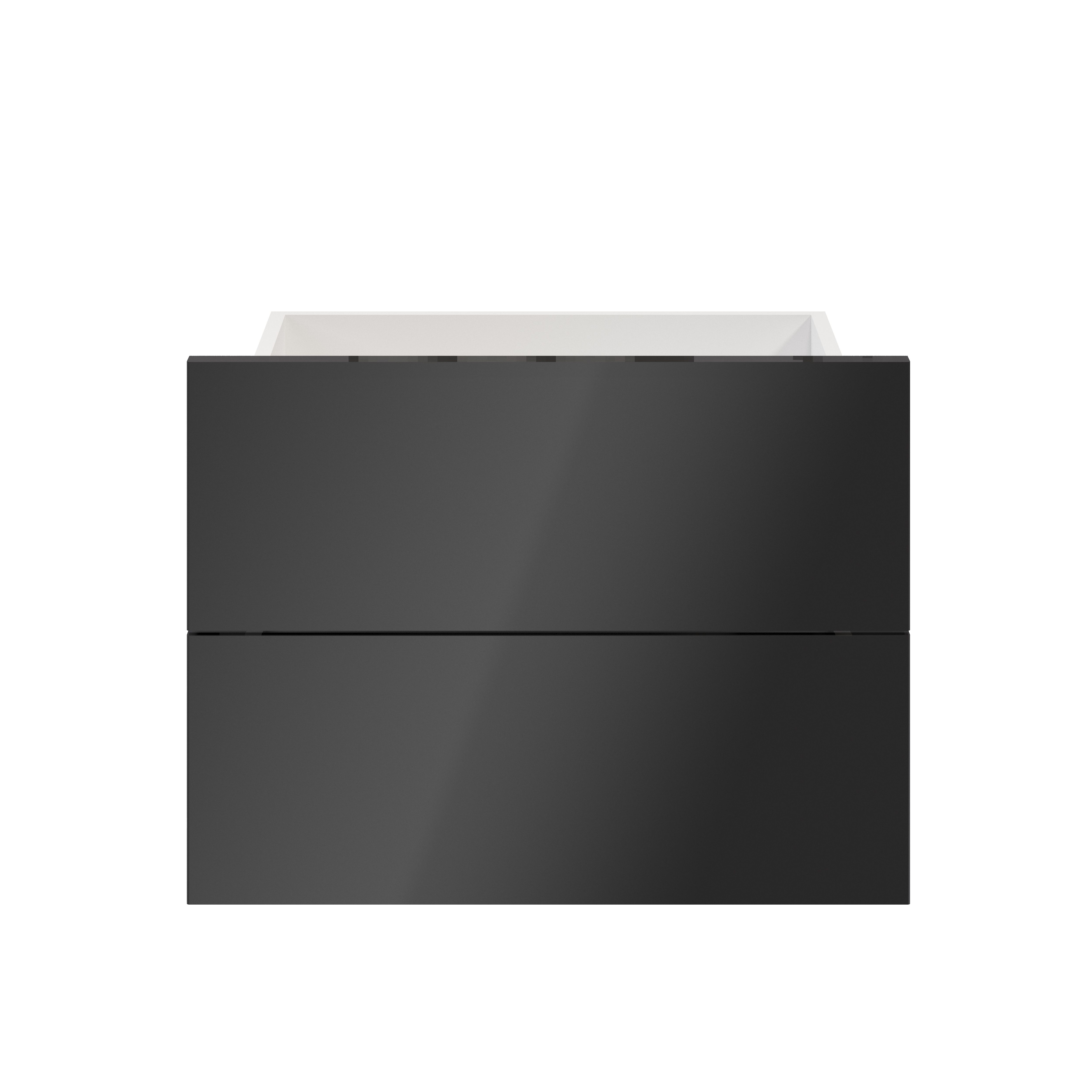 GoodHome Atomia Gloss anthracite Slab External Drawer (H)184.5mm (W)497mm (D)300mm, Set of 2