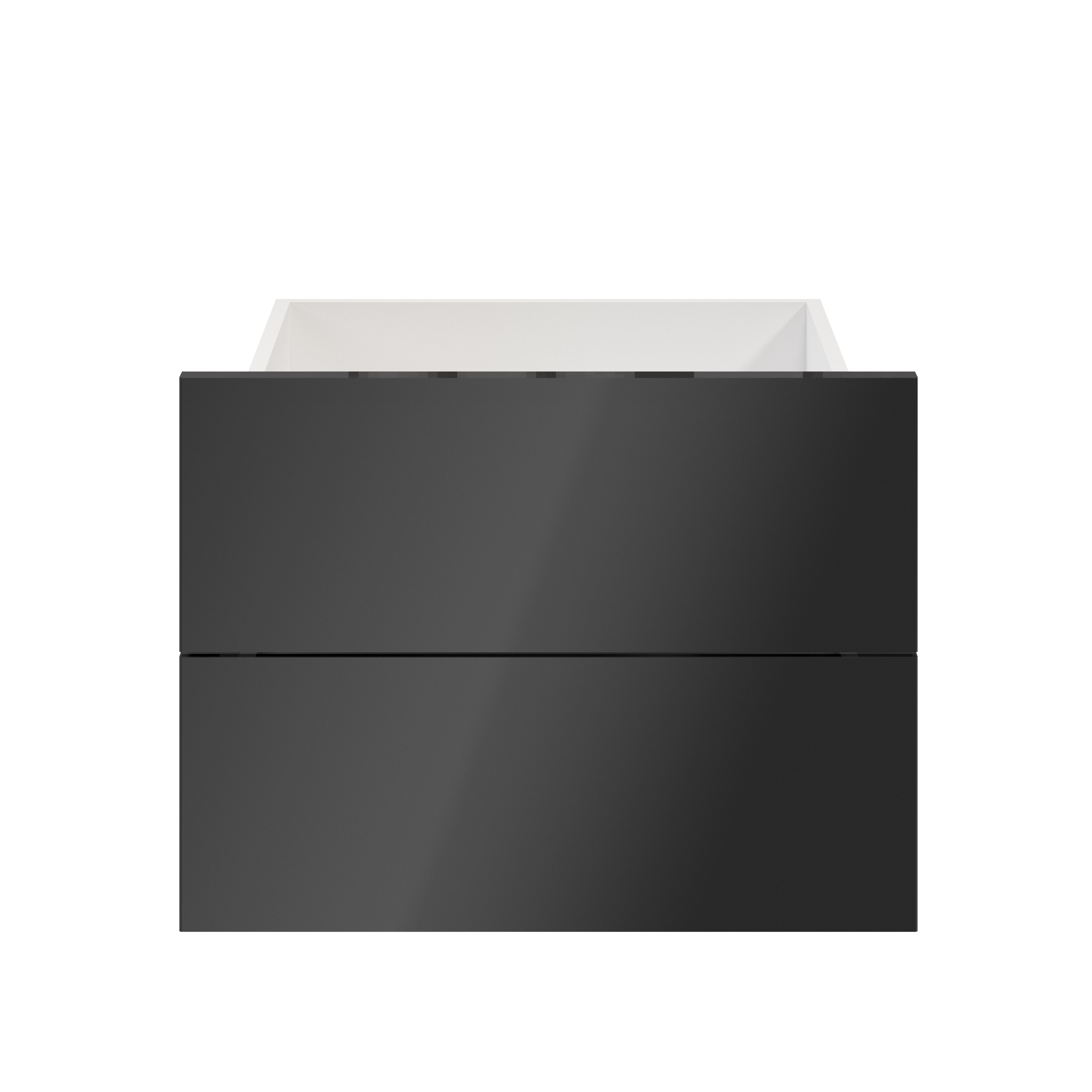 GoodHome Atomia Gloss anthracite Slab External Drawer (H)184.5mm (W)497mm (D)390mm, Set of 2