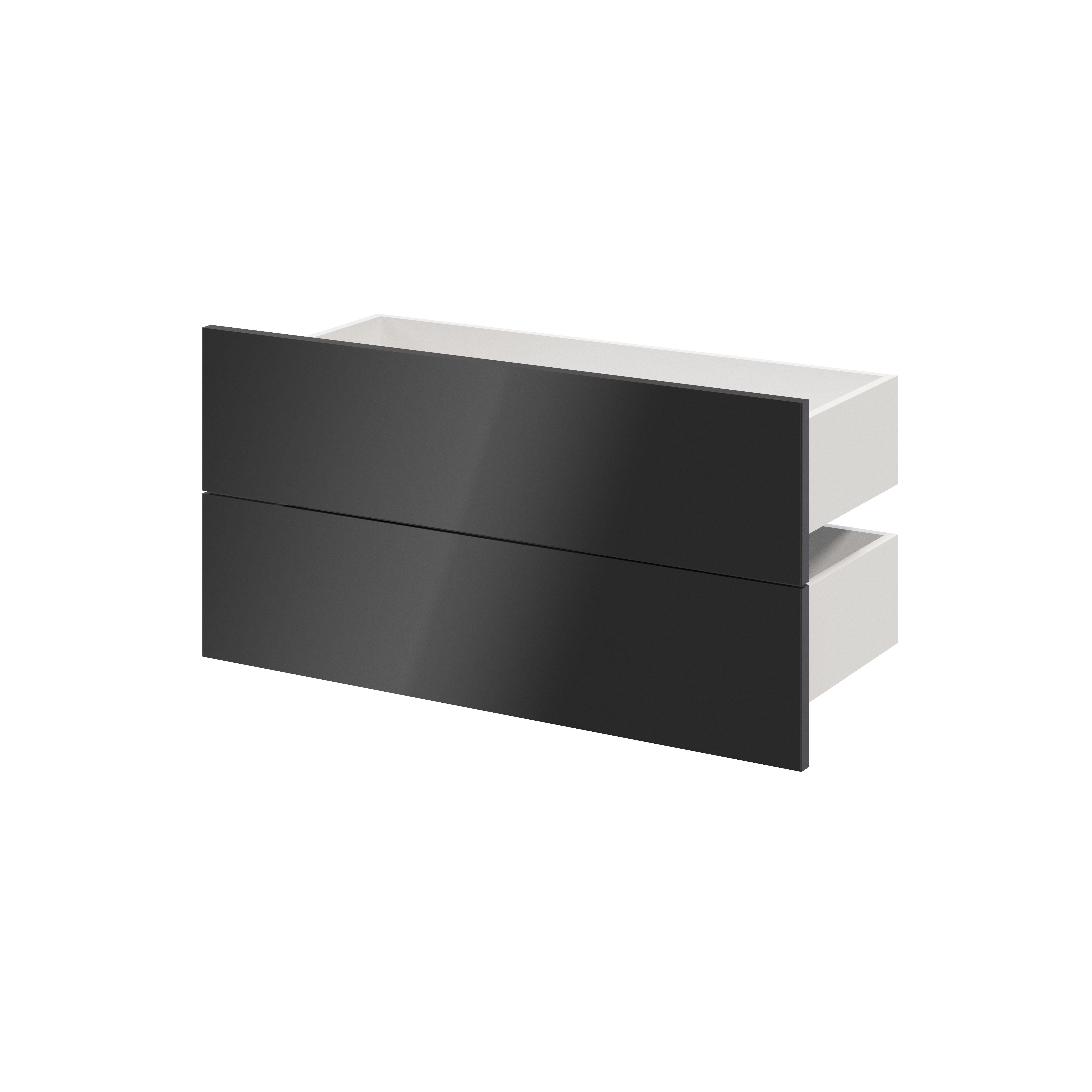 GoodHome Atomia Gloss anthracite Slab External Drawer (H)184.5mm (W)747mm (D)300mm, Set of 2