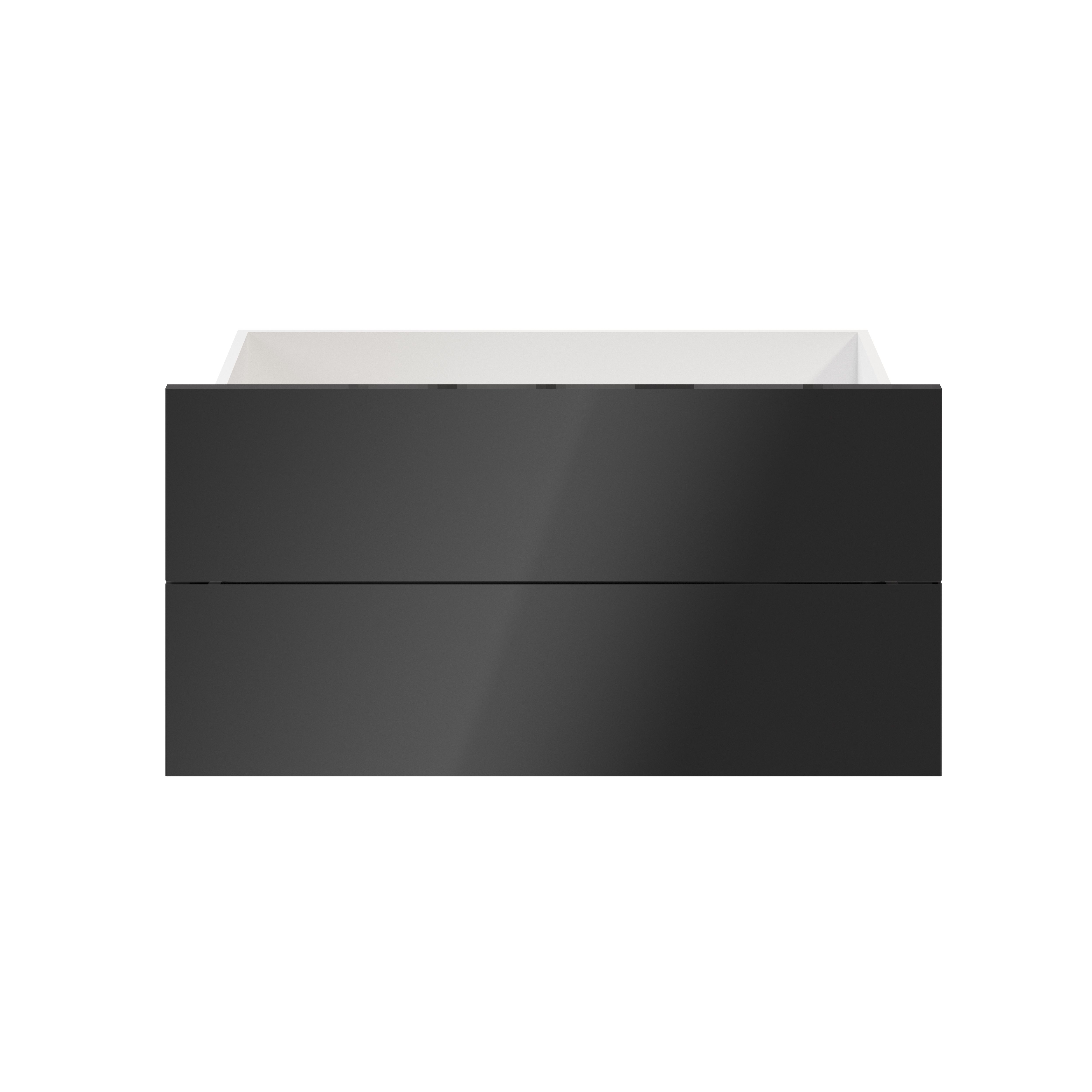GoodHome Atomia Gloss anthracite Slab External Drawer (H)184.5mm (W)747mm (D)390mm, Set of 2