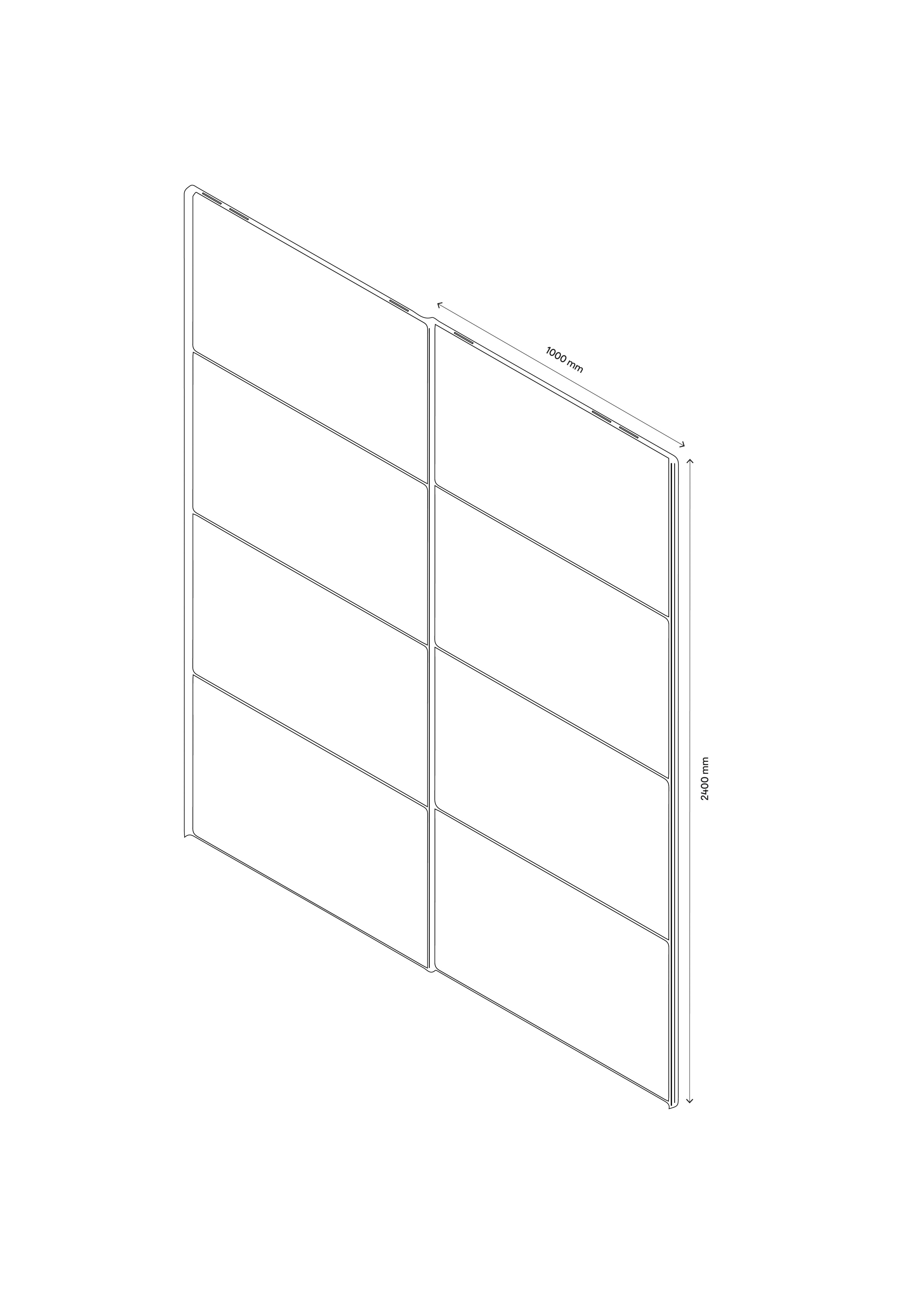 GoodHome Atomia Gloss Classic Sliding wardrobe door, (H)560mm (W) 987mm Pack of 4