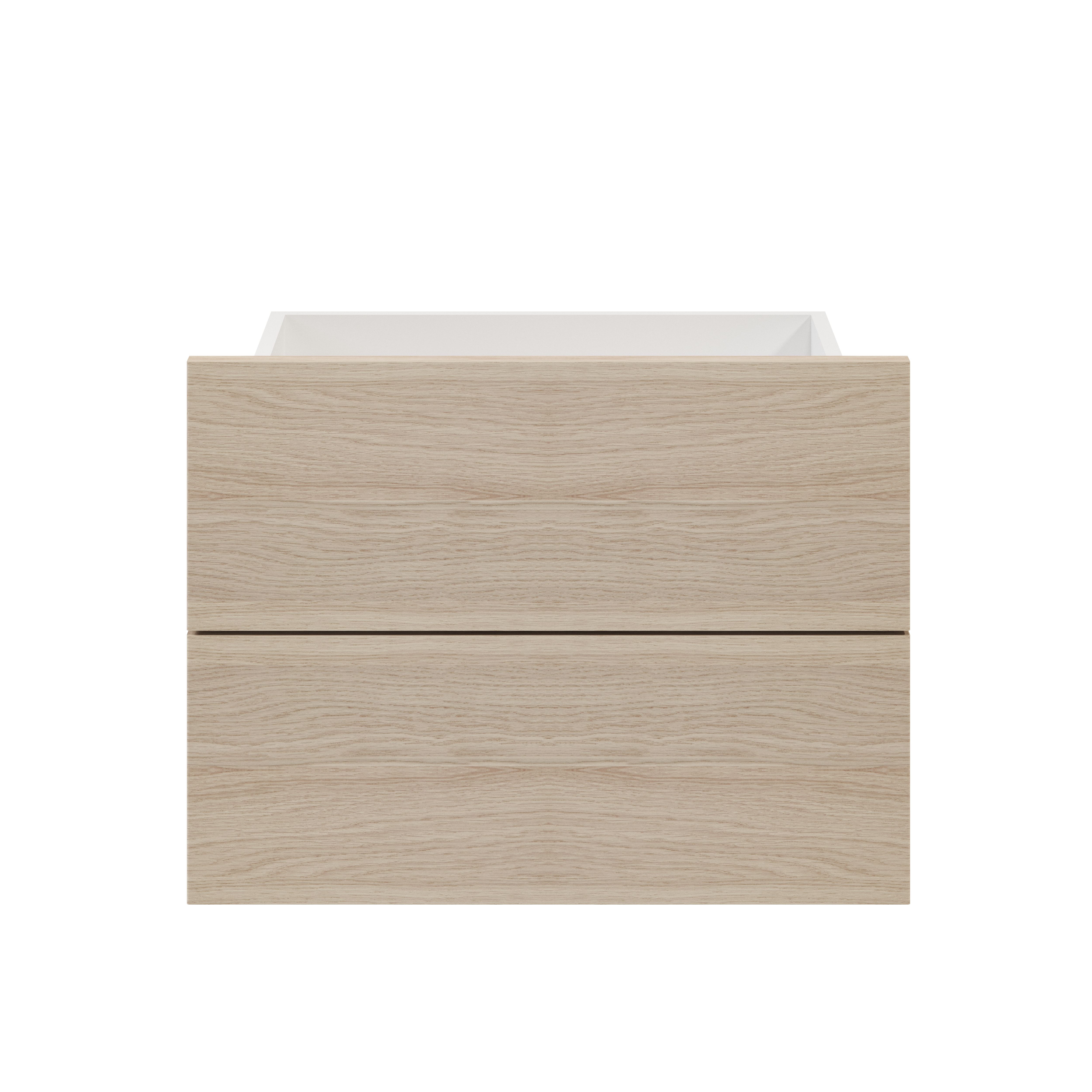 GoodHome Atomia Gloss oak effect Slab External Drawer (H)184.5mm (W)497mm (D)300mm, Set of 2