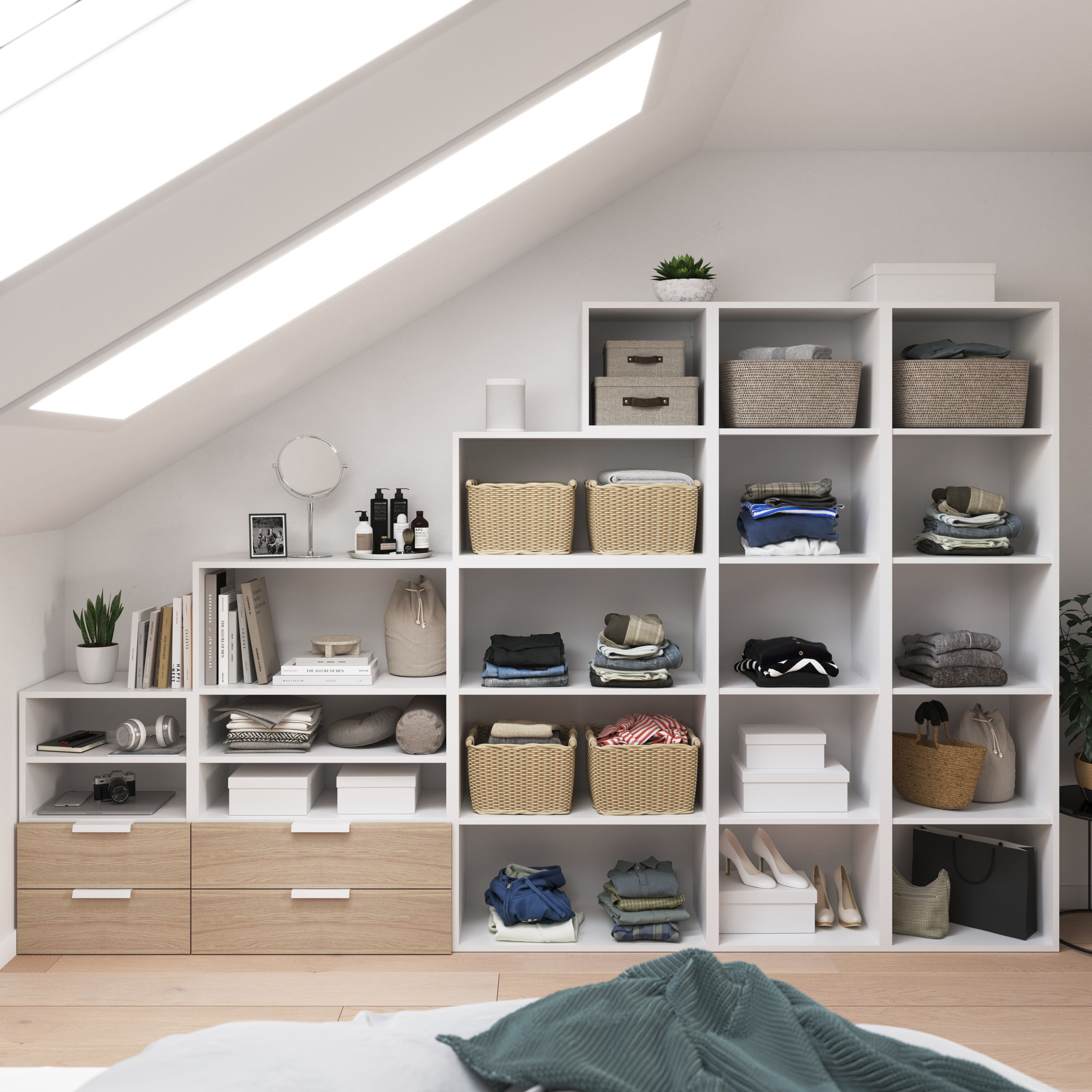 GoodHome Atomia Gloss oak effect Slab External Drawer (H)184.5mm (W)497mm (D)300mm, Set of 2