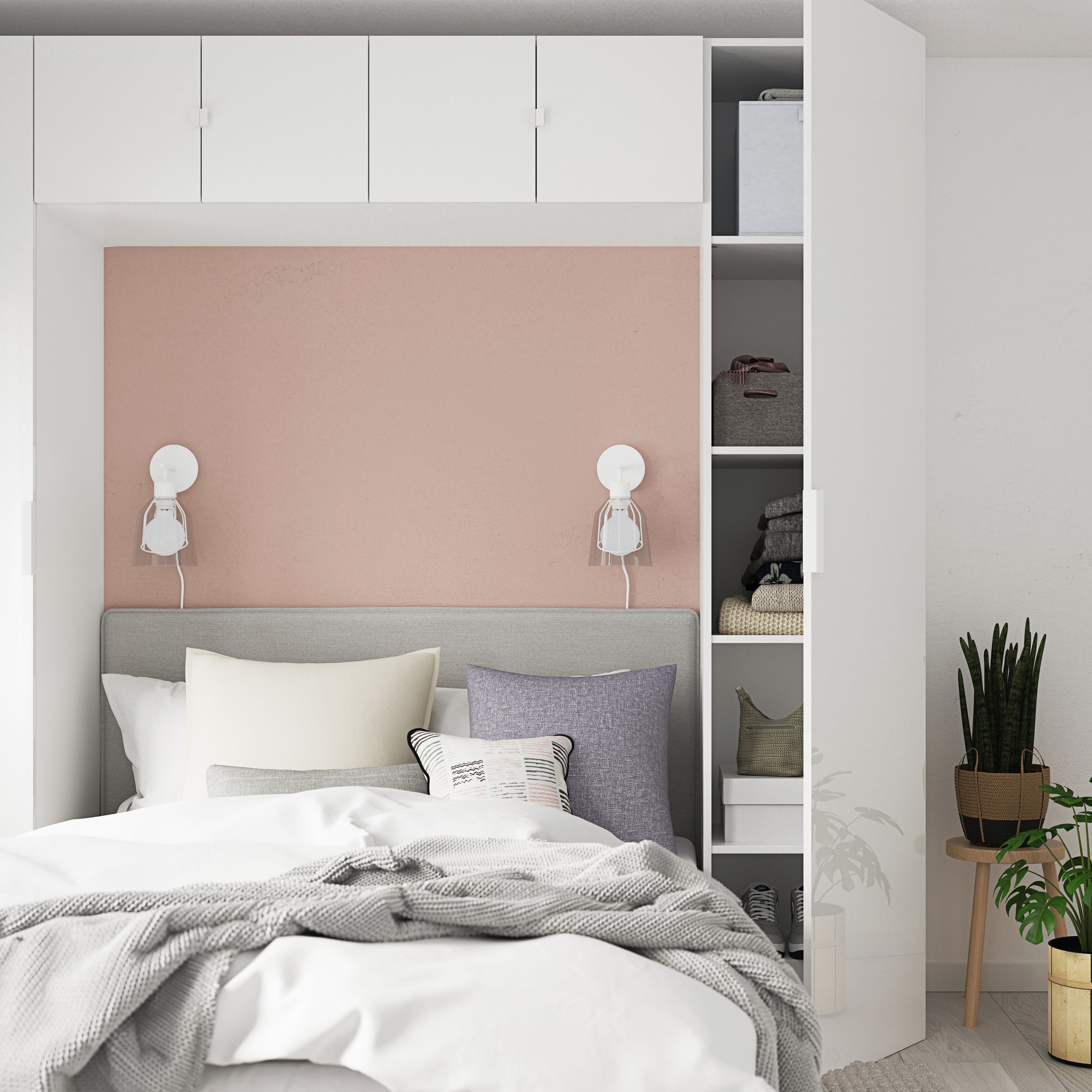 GoodHome Atomia Gloss White Non-mirrored Modular furniture door, (H) 2247mm (W) 372mm
