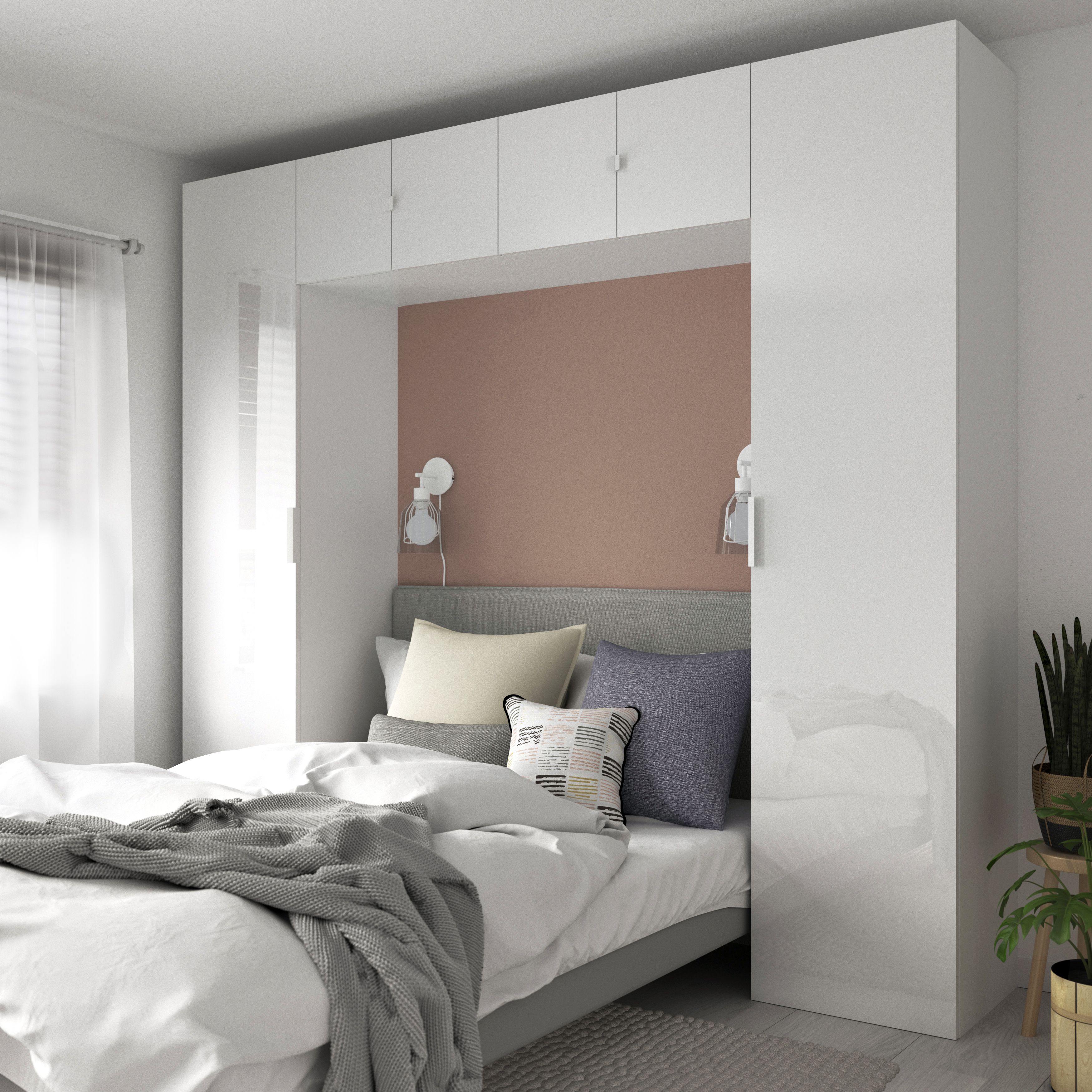 GoodHome Atomia Gloss White Non-mirrored Modular furniture door, (H) 2247mm (W) 497mm