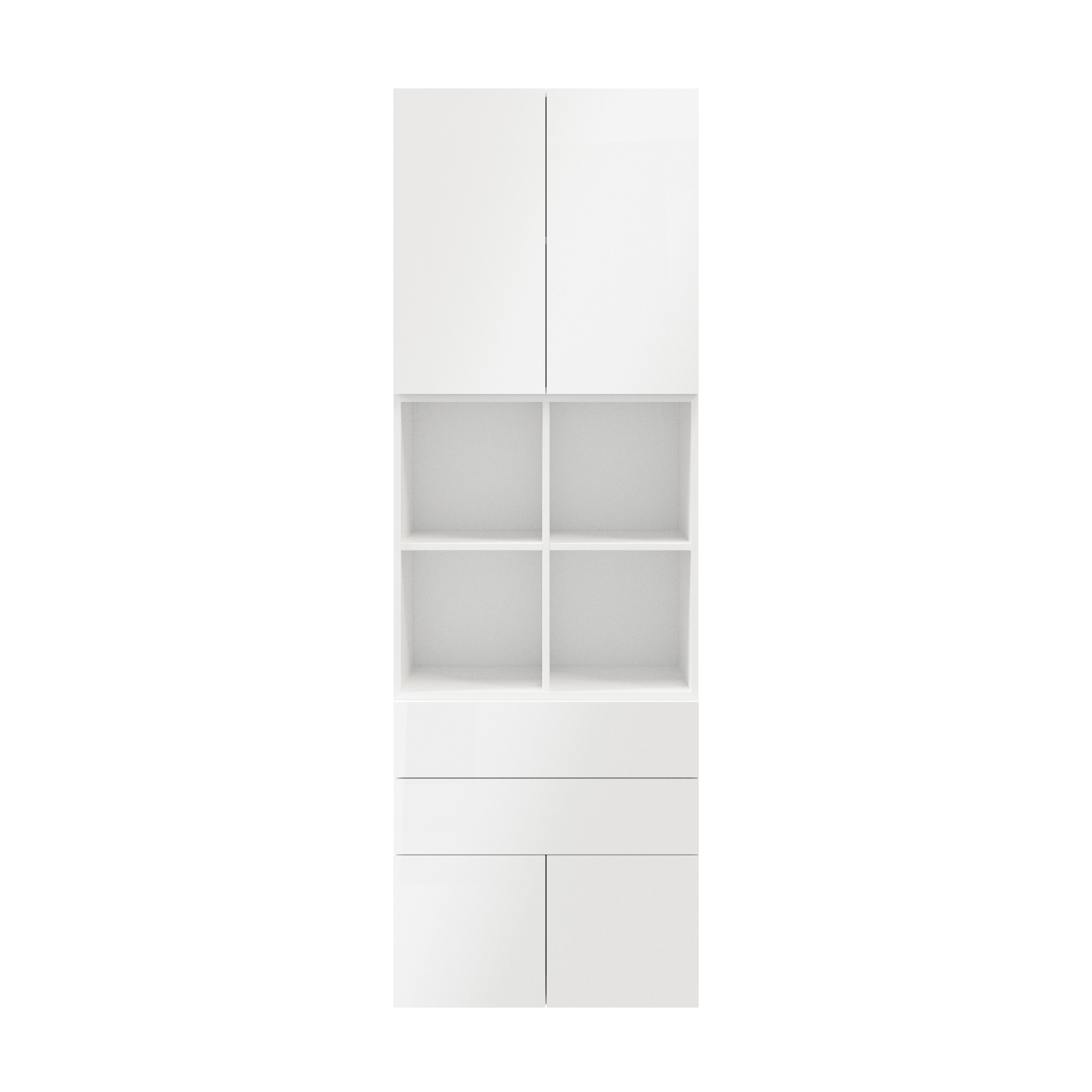 GoodHome Atomia Gloss white oak effect Office & living storage