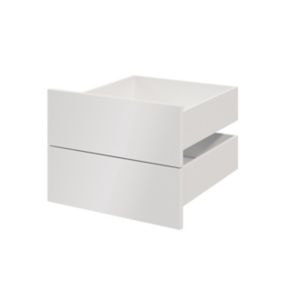GoodHome Atomia Gloss white Slab External Drawer (H)184.5mm (W)497mm (D)500mm, Set of 2