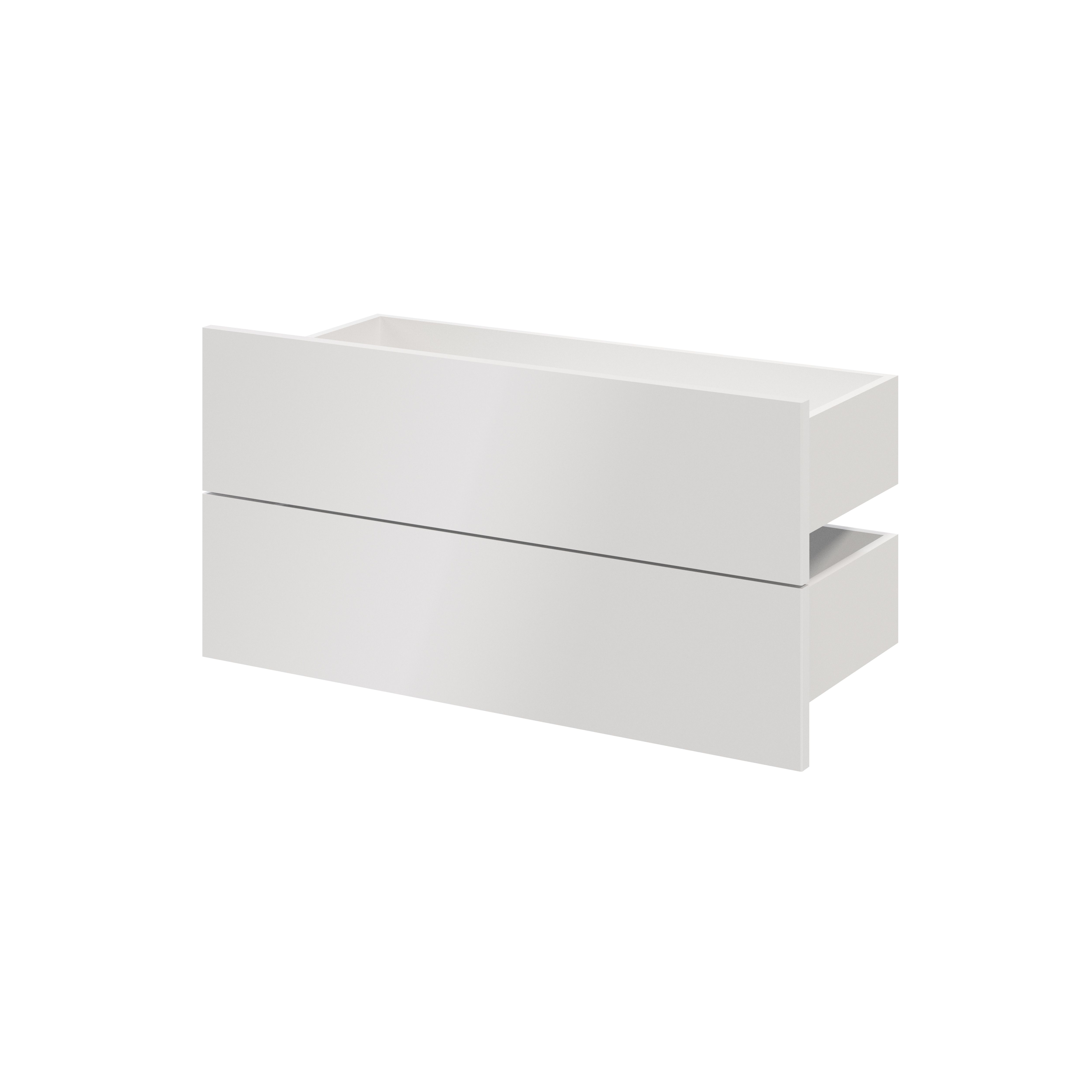 GoodHome Atomia Gloss white Slab External Drawer (H)184.5mm (W)747mm (D