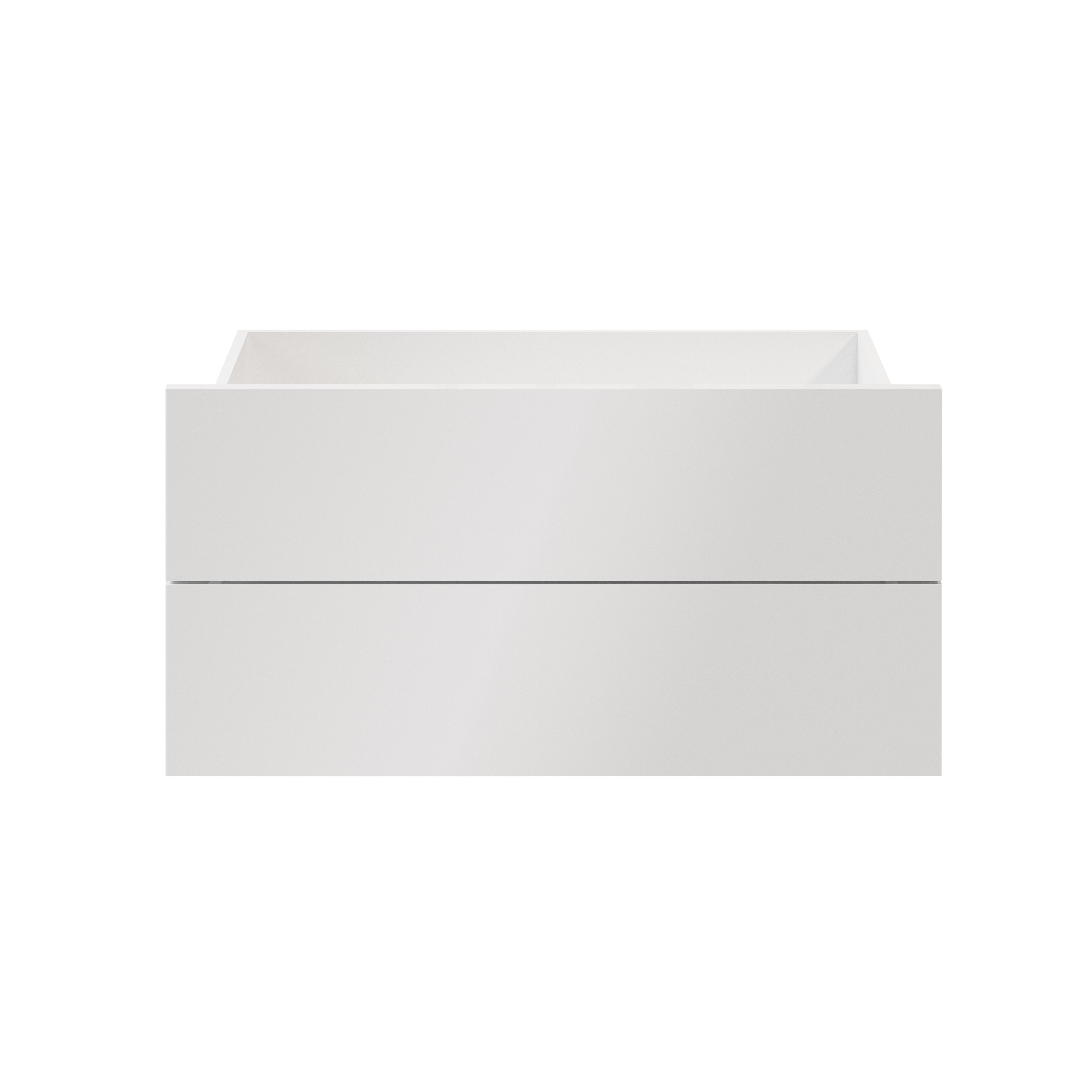 GoodHome Atomia Gloss white Slab External Drawer (H)184.5mm (W)747mm (D)390mm, Set of 2