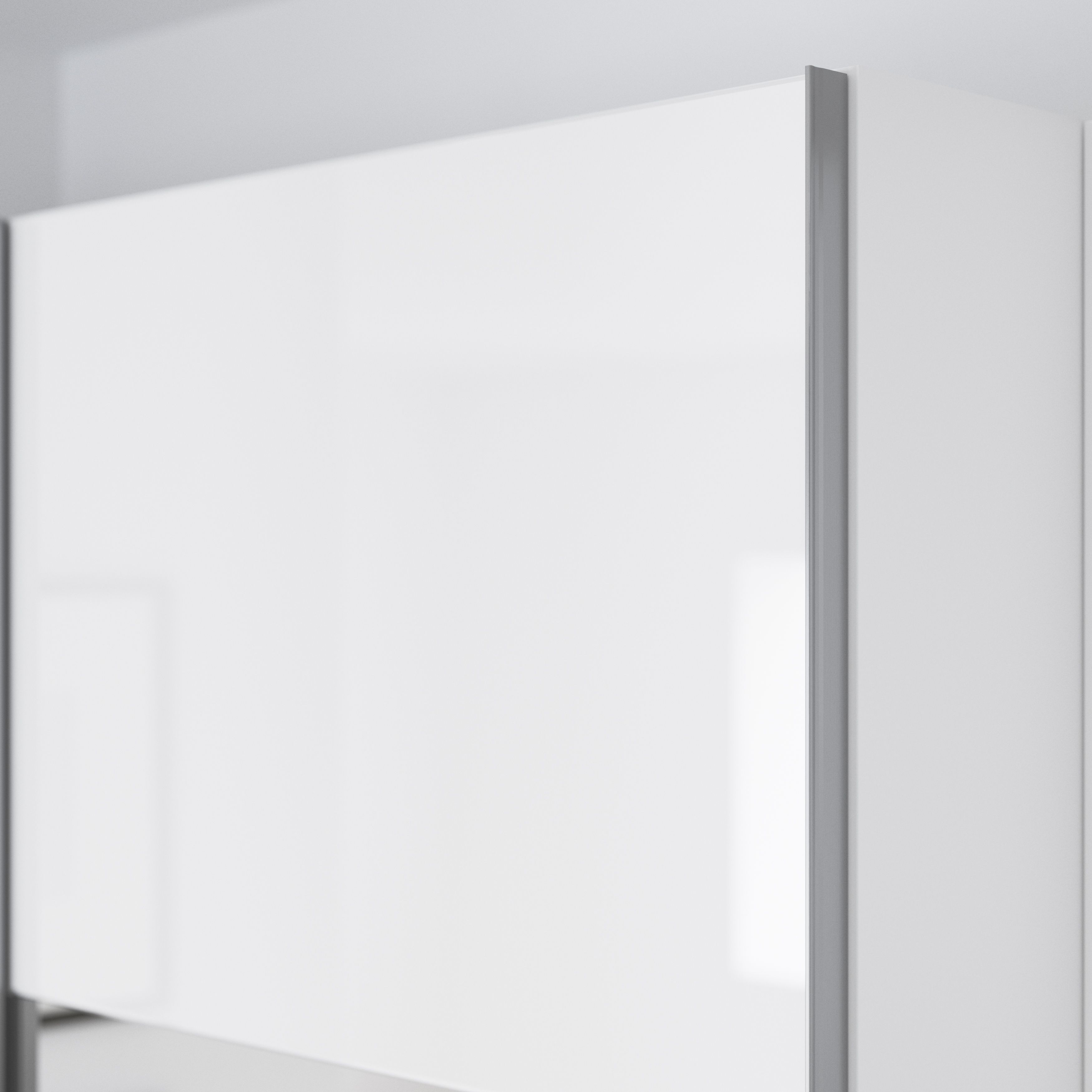 GoodHome Atomia Gloss White Sliding wardrobe door (H) 560mm x (W) 737mm, Pack of 4
