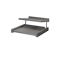 GoodHome Atomia Grey Metallic effect Full extension Pull-out shoe rack (W)464mm