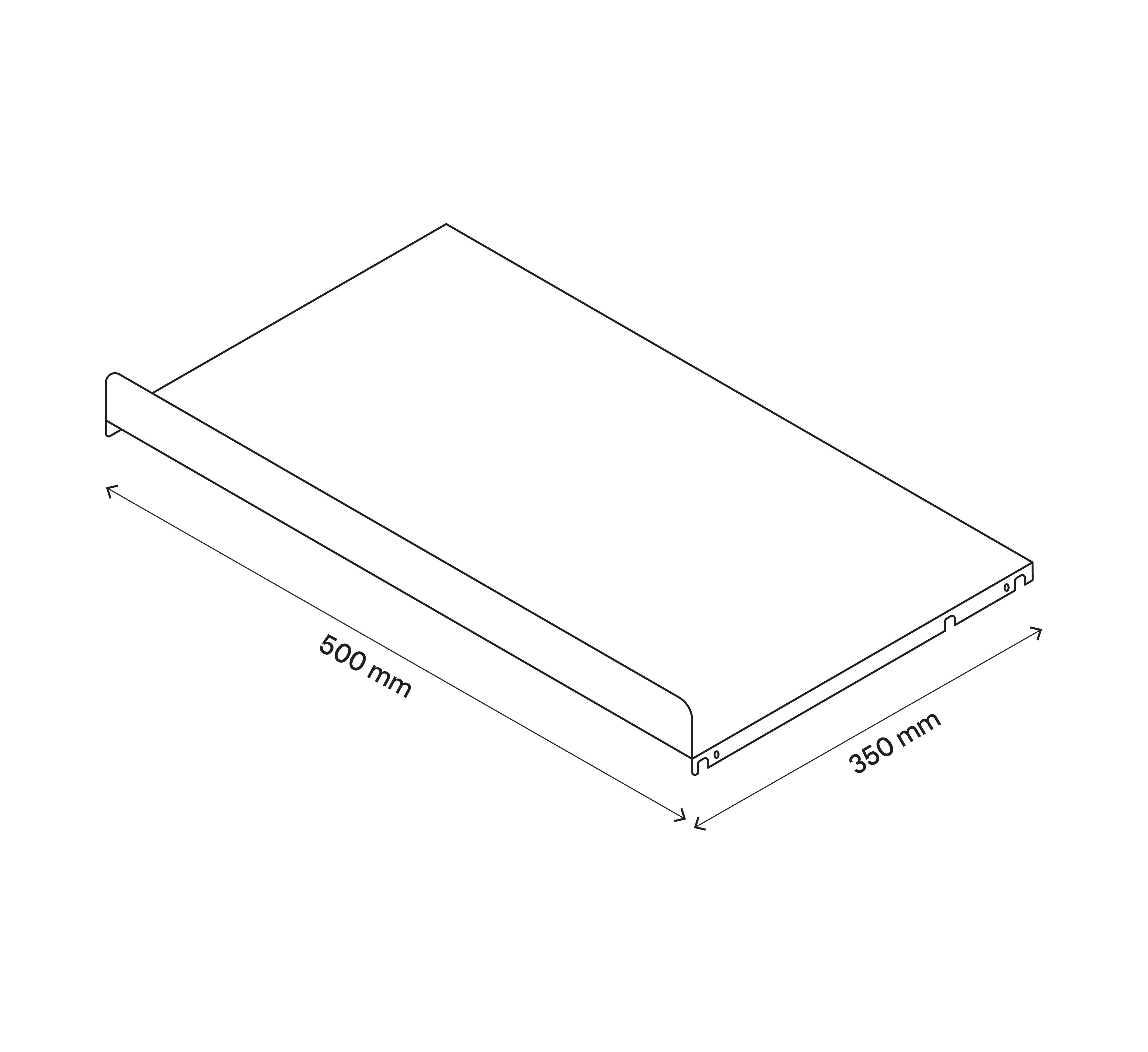 GoodHome Atomia Grey metallic effect Shoe shelf, (L)463mm (D)290mm