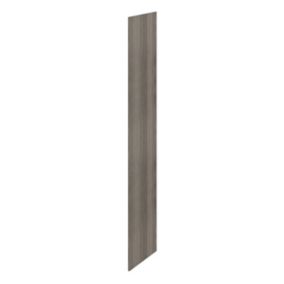 GoodHome Atomia Grey oak effect End panel, (H)2600mm (W)580mm