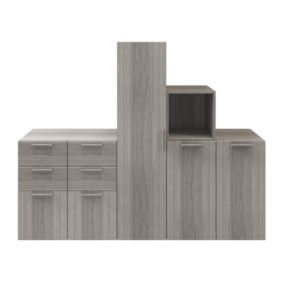 GoodHome Atomia Grey oak effect Large Under the stairs storage kit (H)1500mm