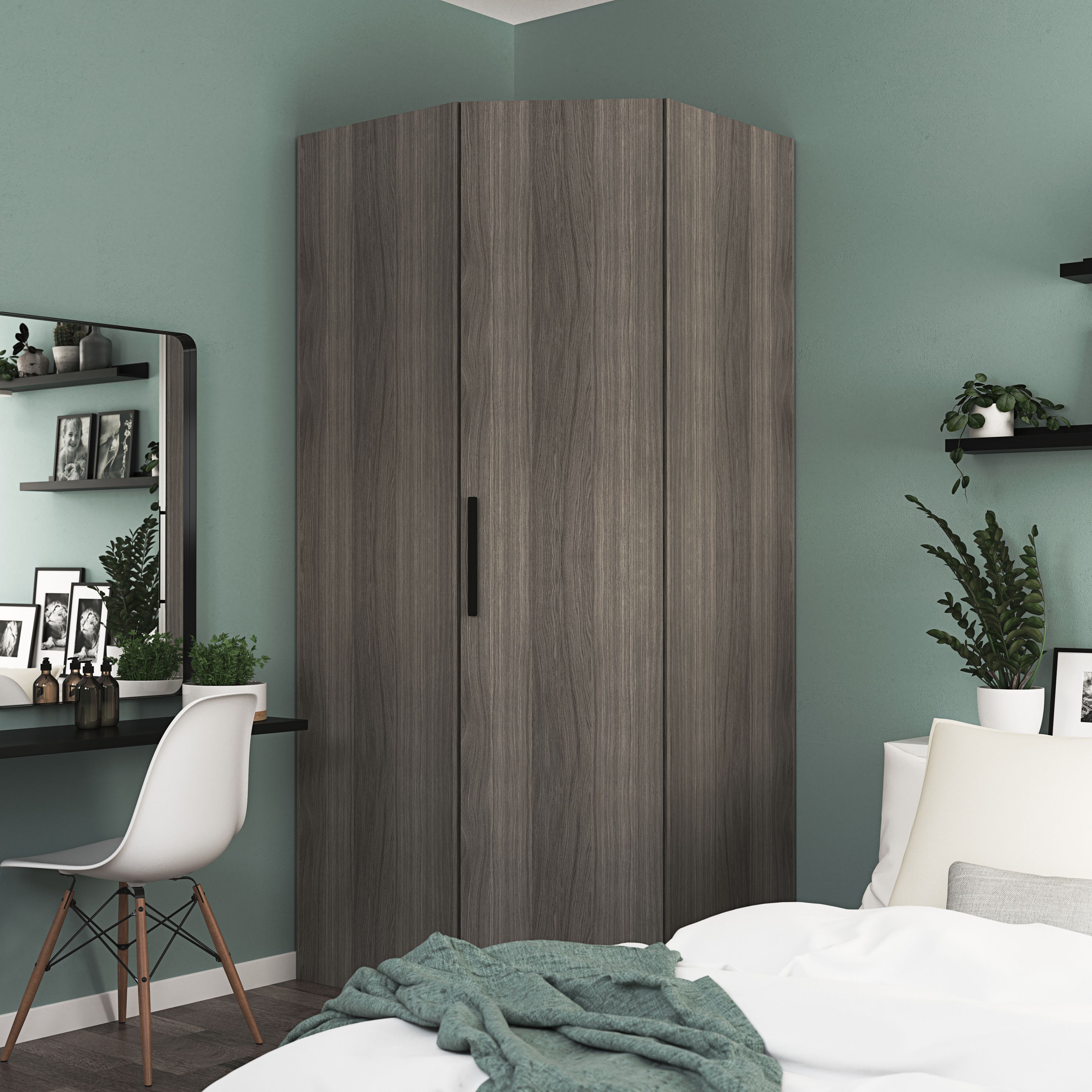 GoodHome Atomia Grey oak effect Modular furniture cabinet, (H)2250mm (W ...
