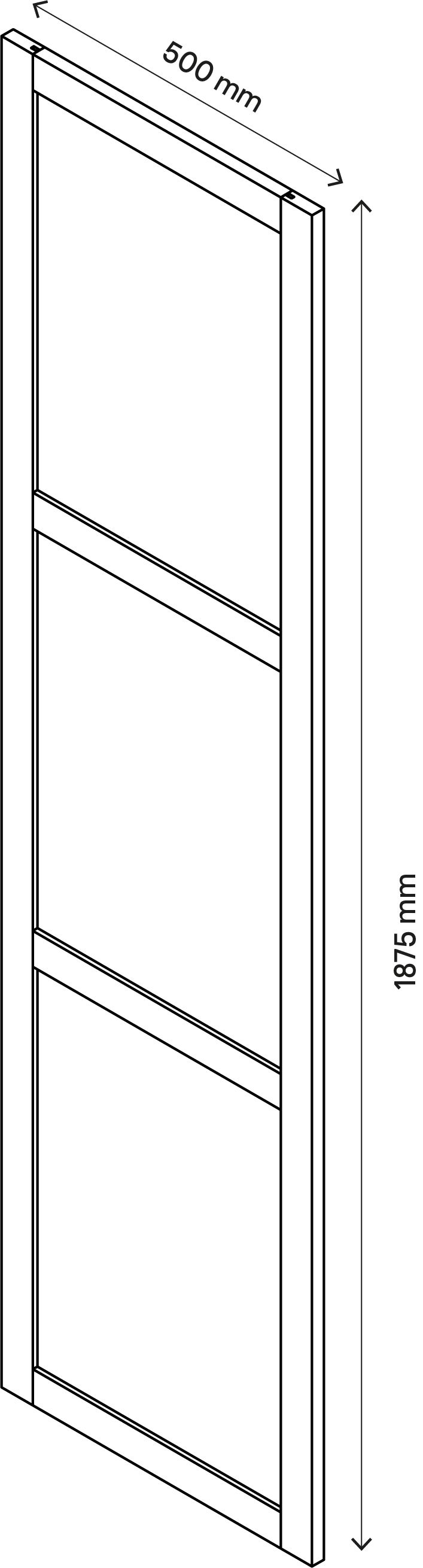 GoodHome Atomia Grey oak effect Opaque Non-mirrored Modular furniture door, (H) 1872mm (W) 497mm