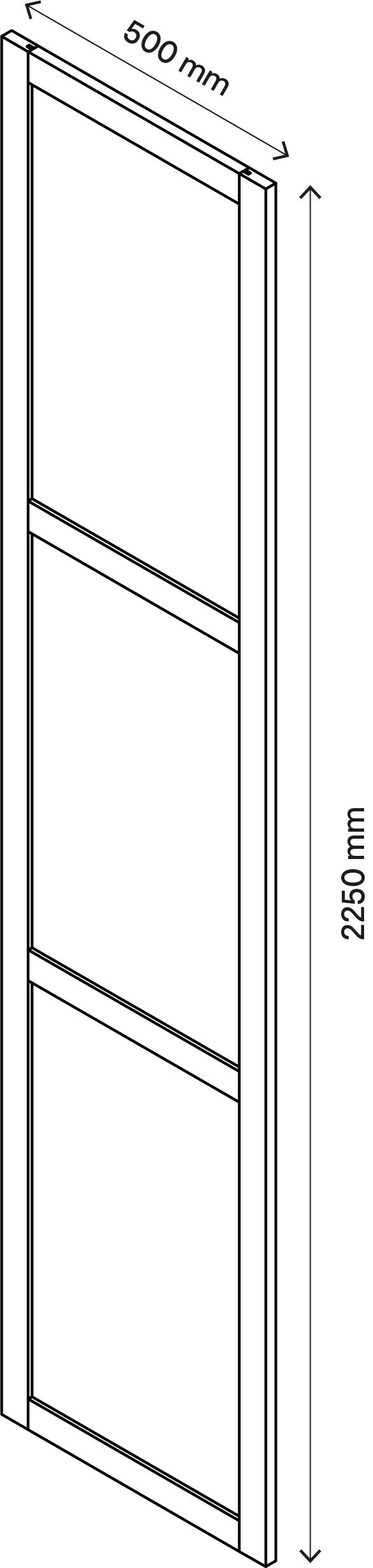 GoodHome Atomia Grey oak effect Opaque Non-mirrored Modular furniture door, (H) 2247mm (W) 497mm