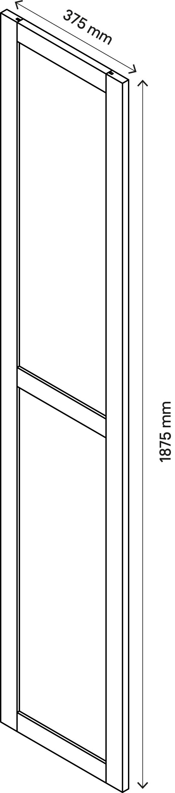 GoodHome Atomia Grey oak effect Transparent Non-mirrored Modular furniture door, (H) 1872mm (W) 372mm