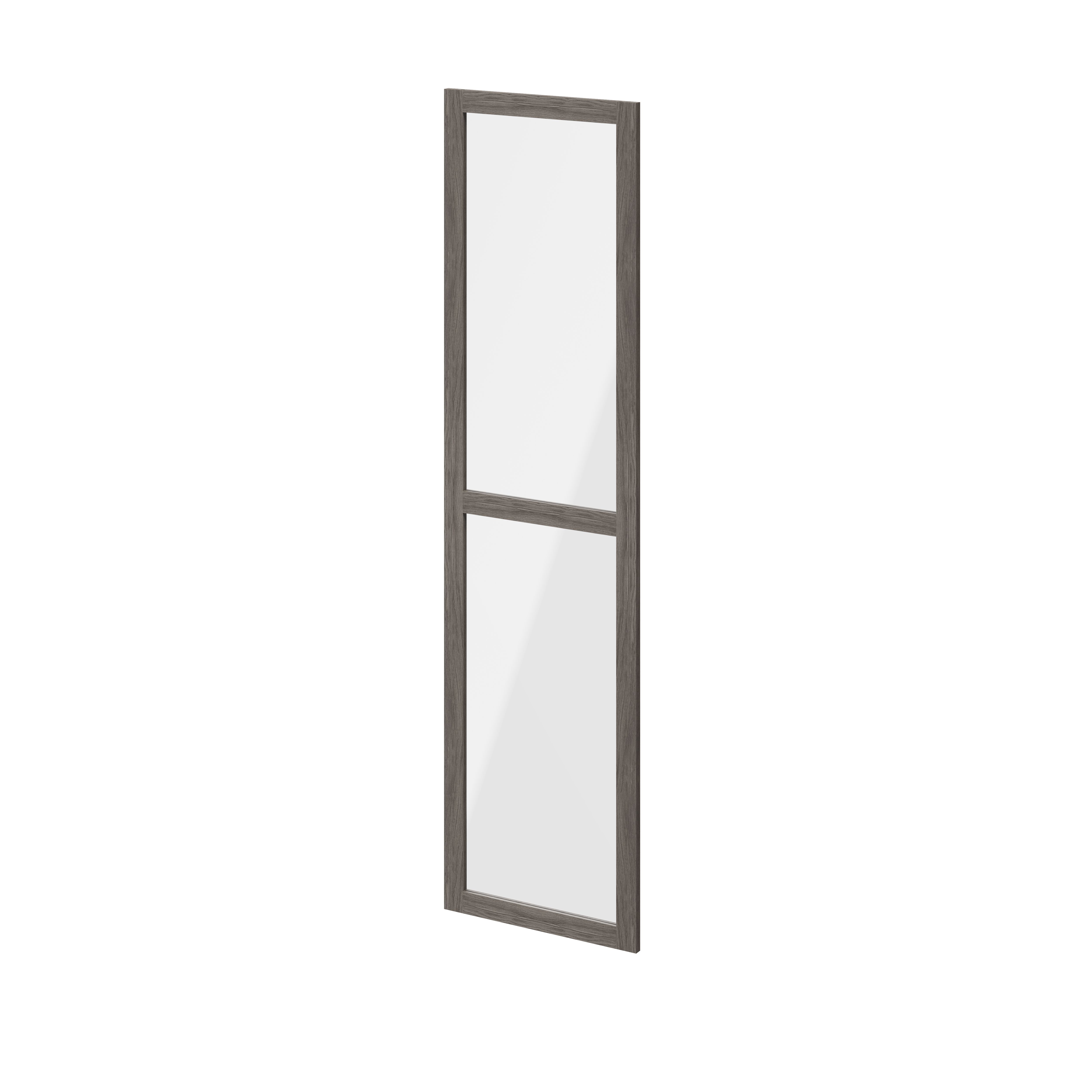 GoodHome Atomia Grey oak effect Transparent Non-mirrored Modular furniture door, (H) 1872mm (W) 497mm