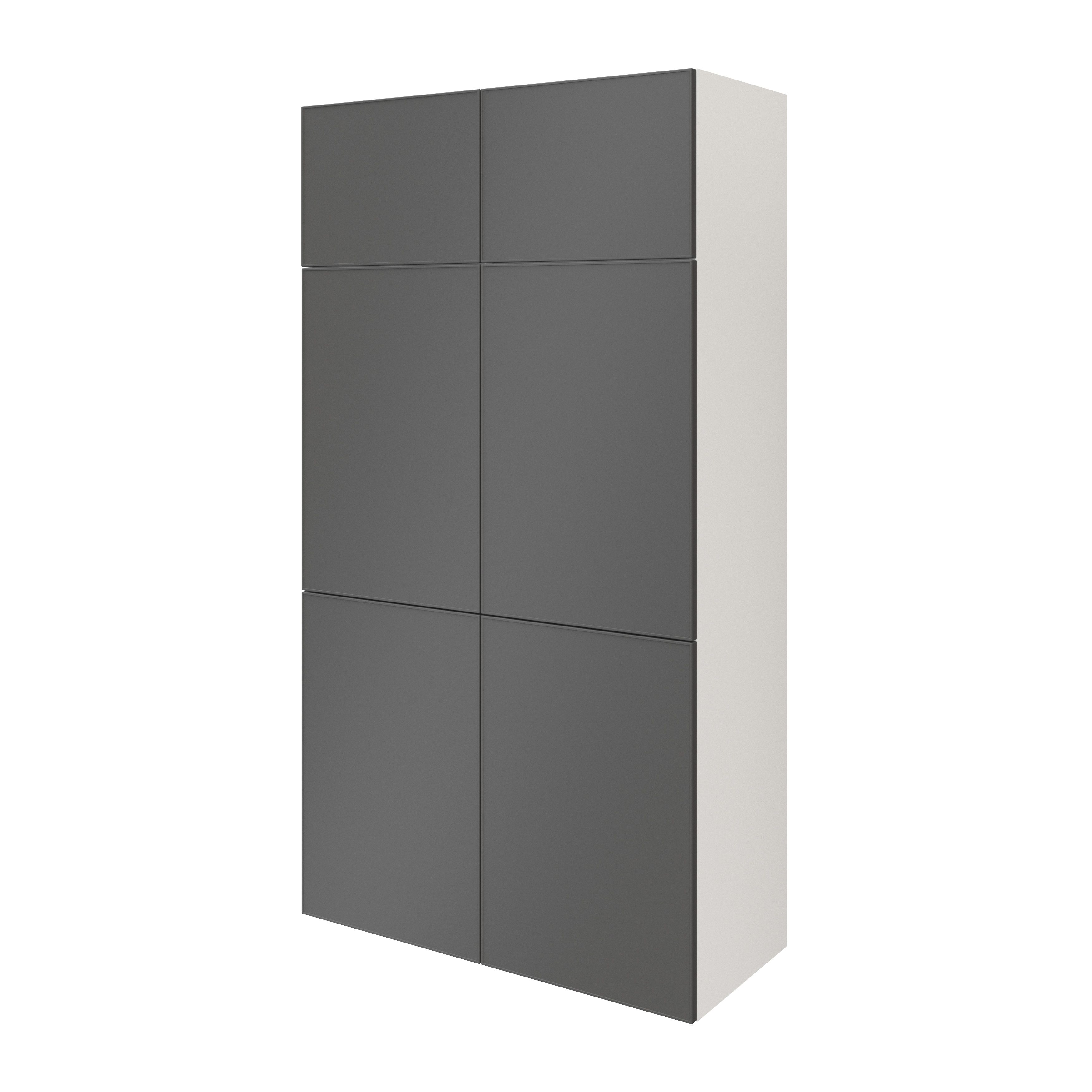 GoodHome Atomia Matt anthracite & white oak effect Particle board ...