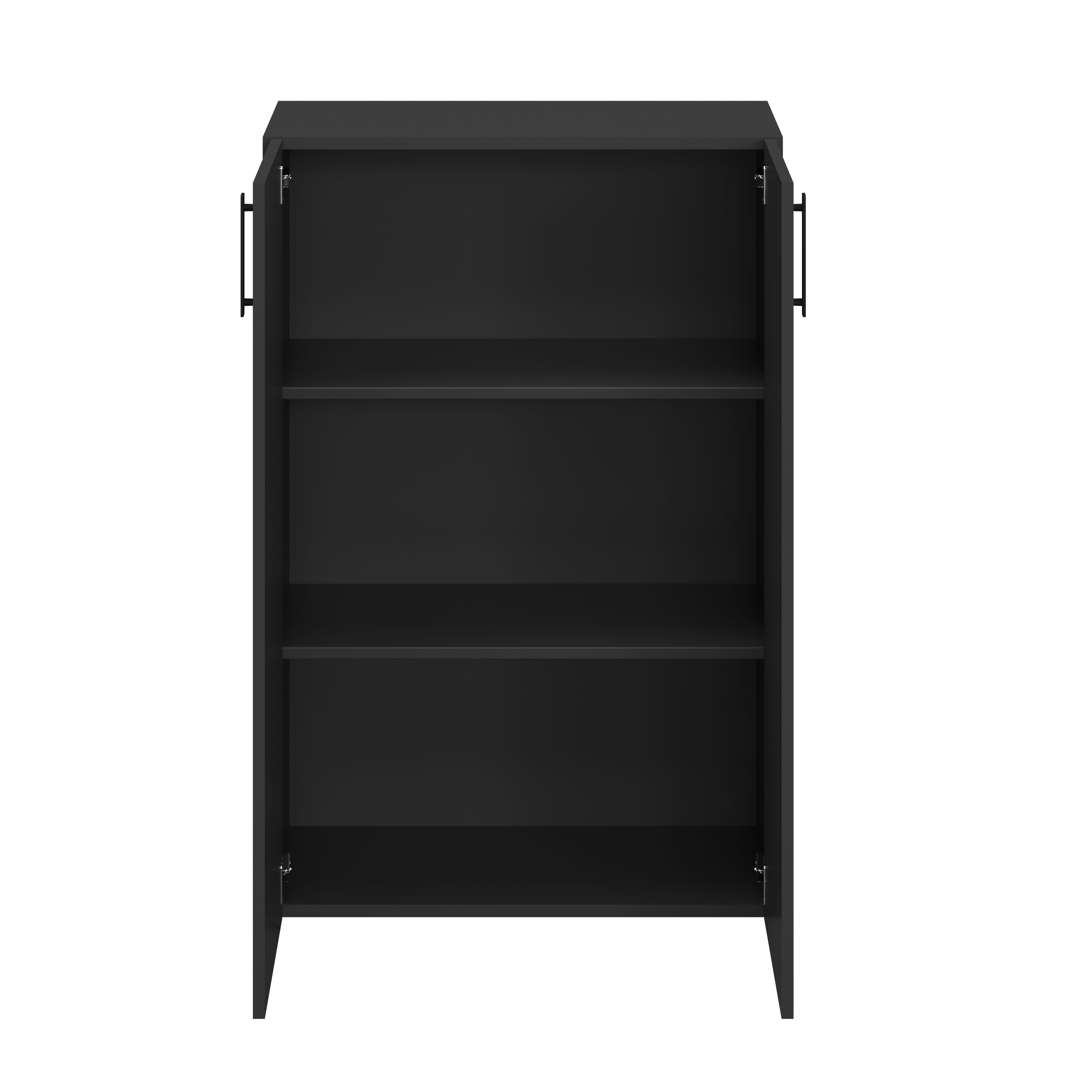 GoodHome Atomia Matt Black Doors & drawers Front Handle (L)16.5cm (D)20.5mm, Pack of 2