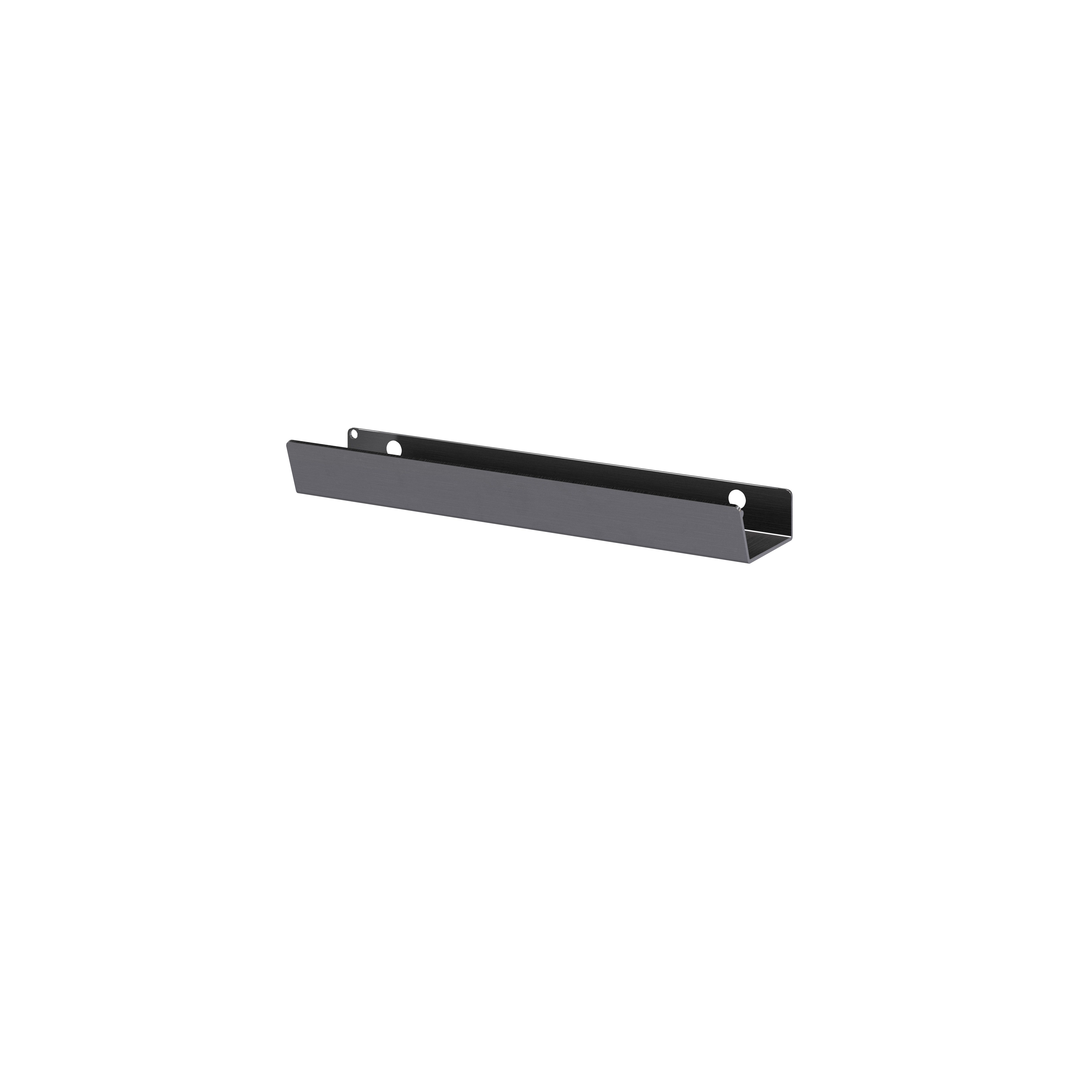 GoodHome Atomia Matt Grey Doors & drawers Edge Handle (L)16.5cm (D)34.5mm, Pack of 2