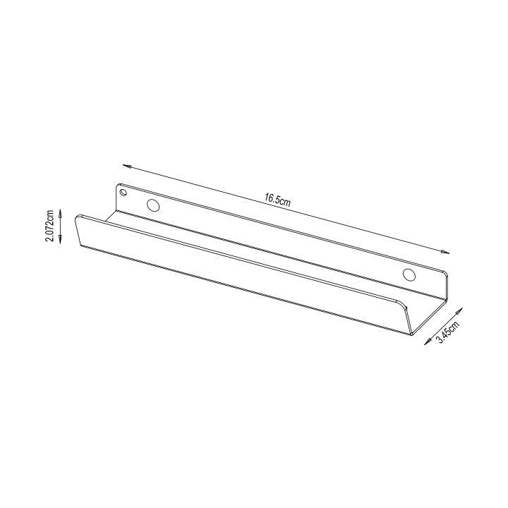 GoodHome Atomia Matt Grey Doors & drawers Edge Handle (L)16.5cm (D)34.5mm, Pack of 2