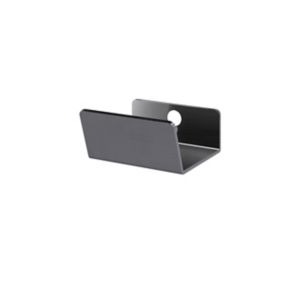 GoodHome Atomia Matt Grey Doors & drawers Edge Handle (L)3.7cm (D)34.5mm, Pack of 2