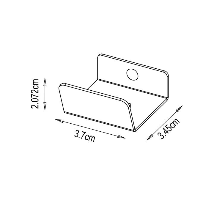 GoodHome Atomia Matt Grey Doors & drawers Edge Handle (L)3.7cm (D)34.5mm, Pack of 2
