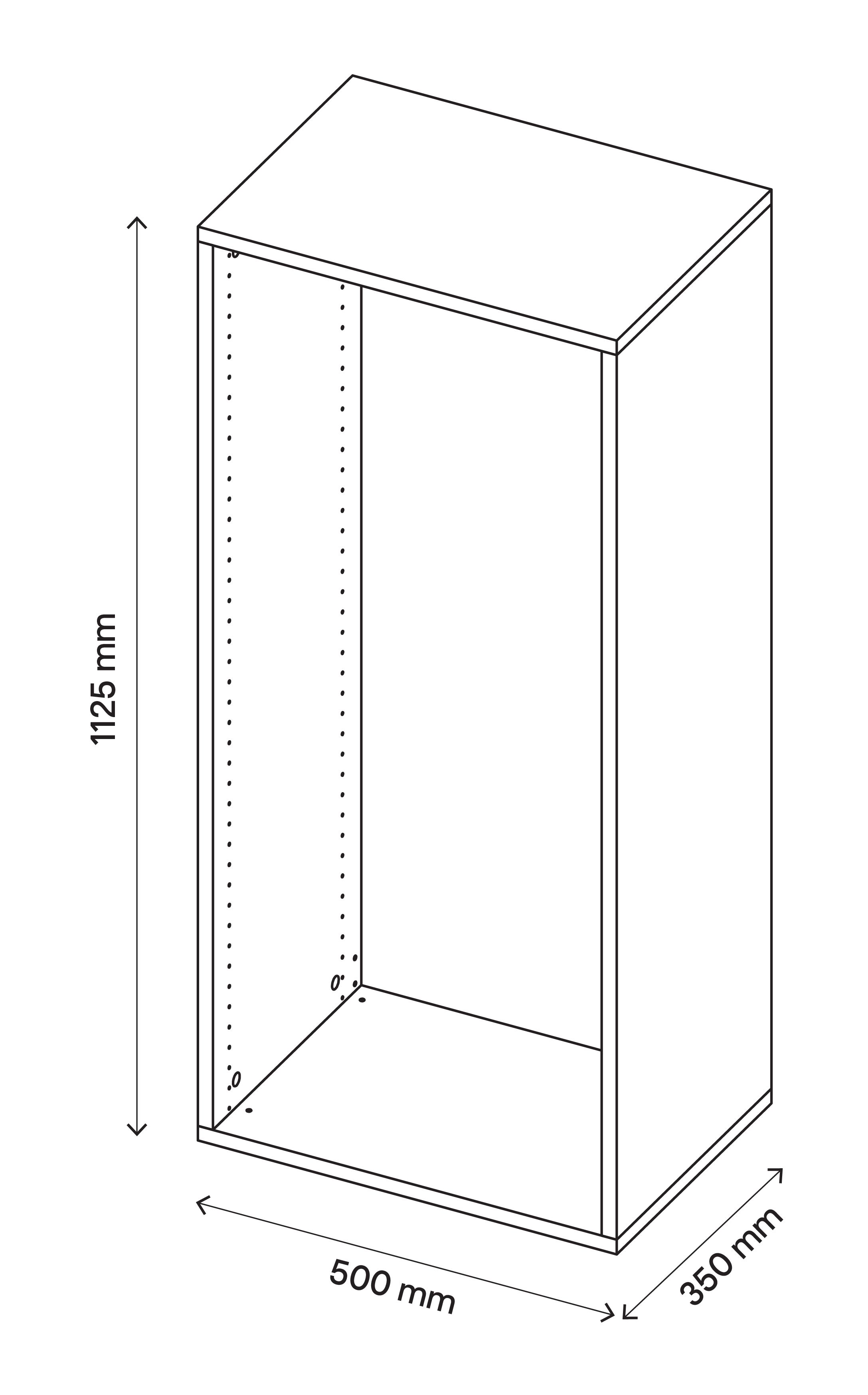 GoodHome Atomia Matt Grey oak effect Modular furniture cabinet, (H)1125mm (W)500mm (D)350mm
