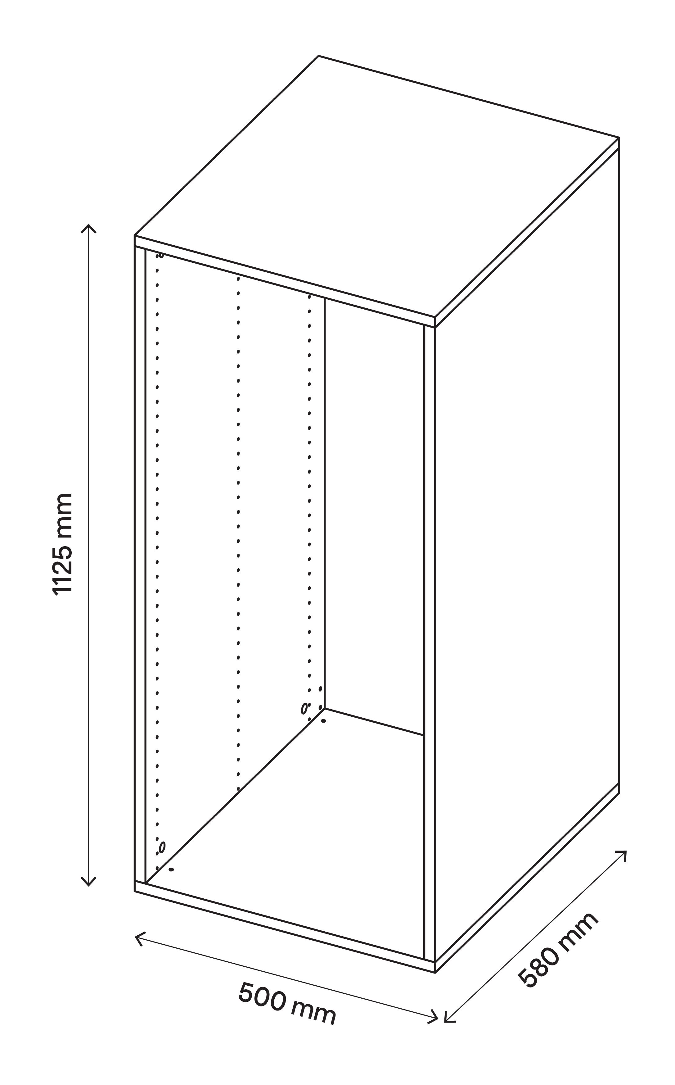 GoodHome Atomia Matt Grey oak effect Modular furniture cabinet, (H)1125mm (W)500mm (D)580mm