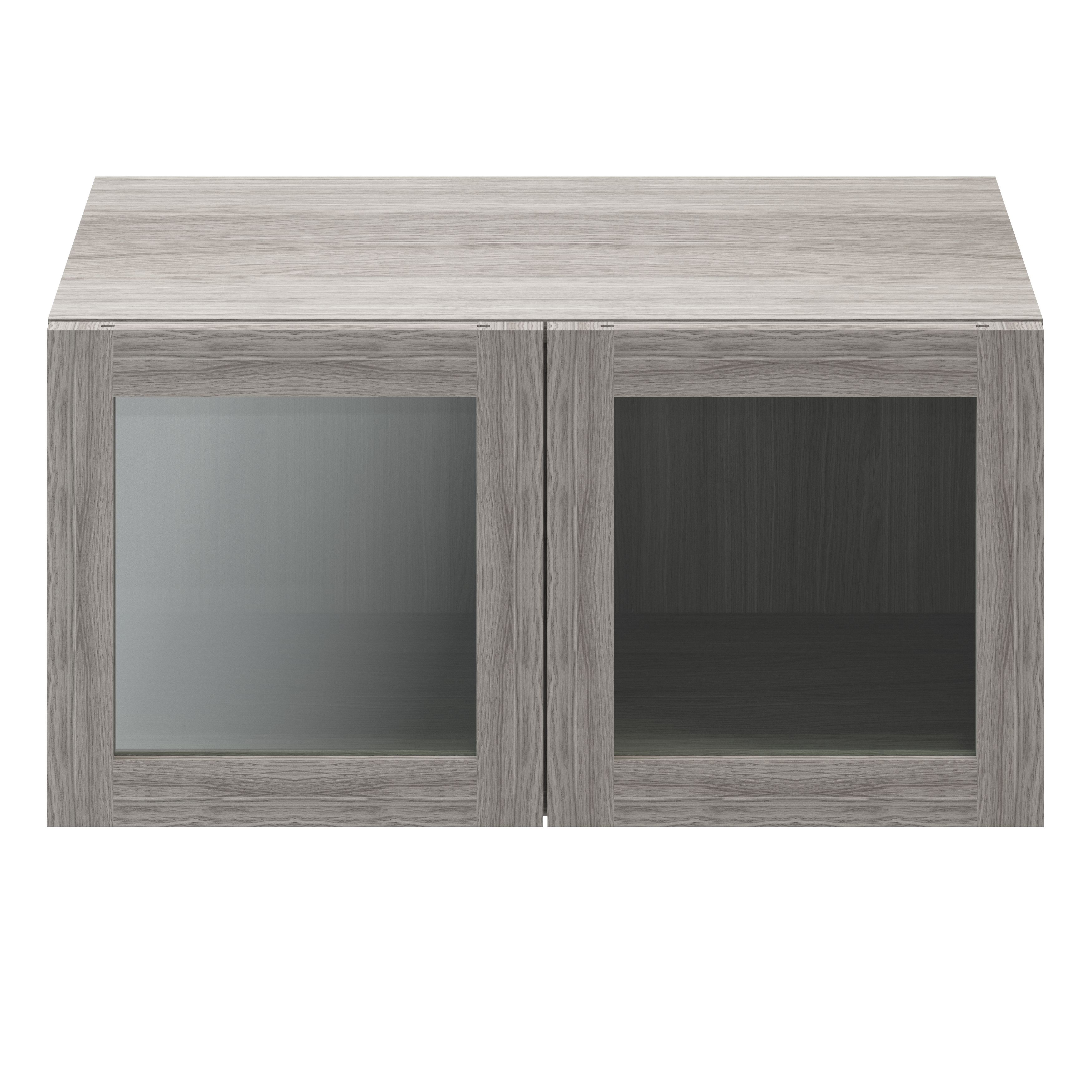 GoodHome Atomia Matt Grey oak effect Modular furniture cabinet, (H)375mm (W)750mm (D)350mm